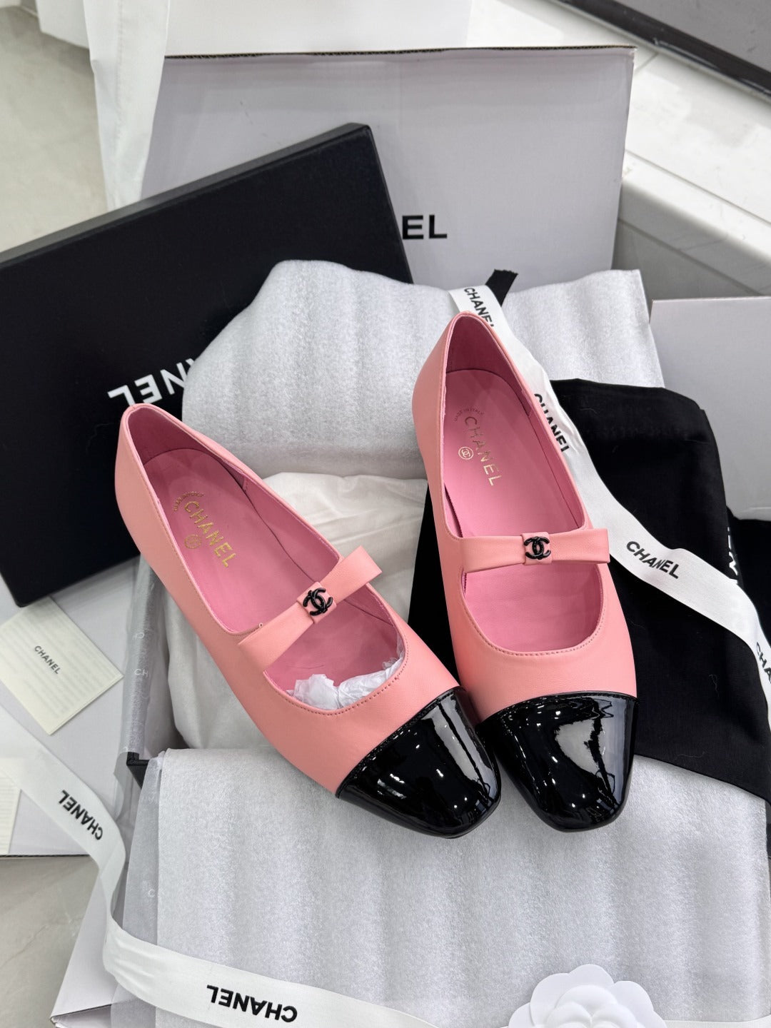 Chanel Patent Leather Bow Shoes
