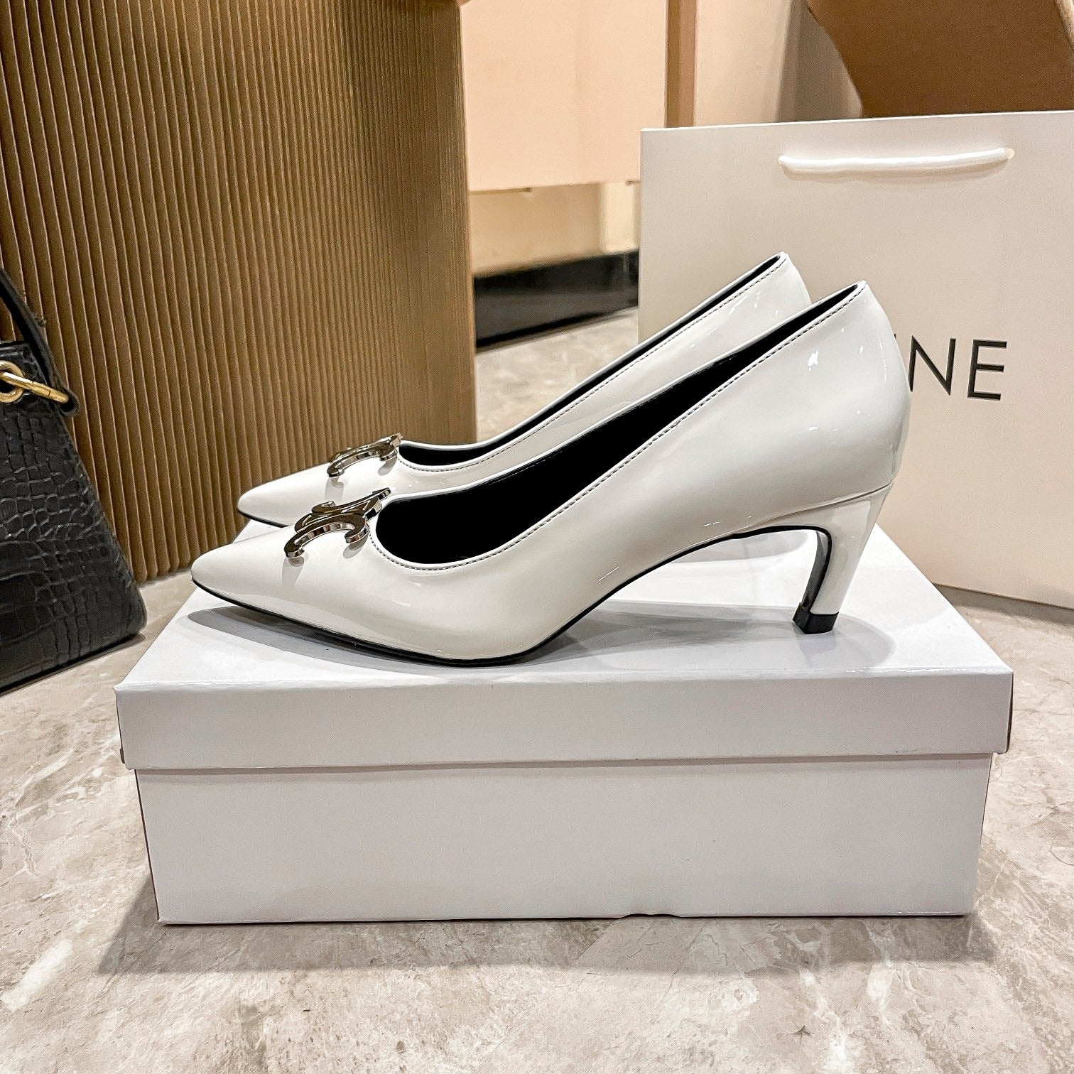 Celine Calfskin Leather Pointed Toe Heels