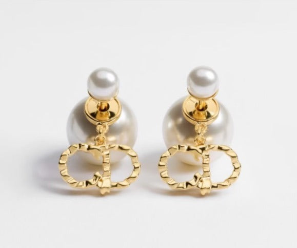 Dior Gold Pearl Earrings