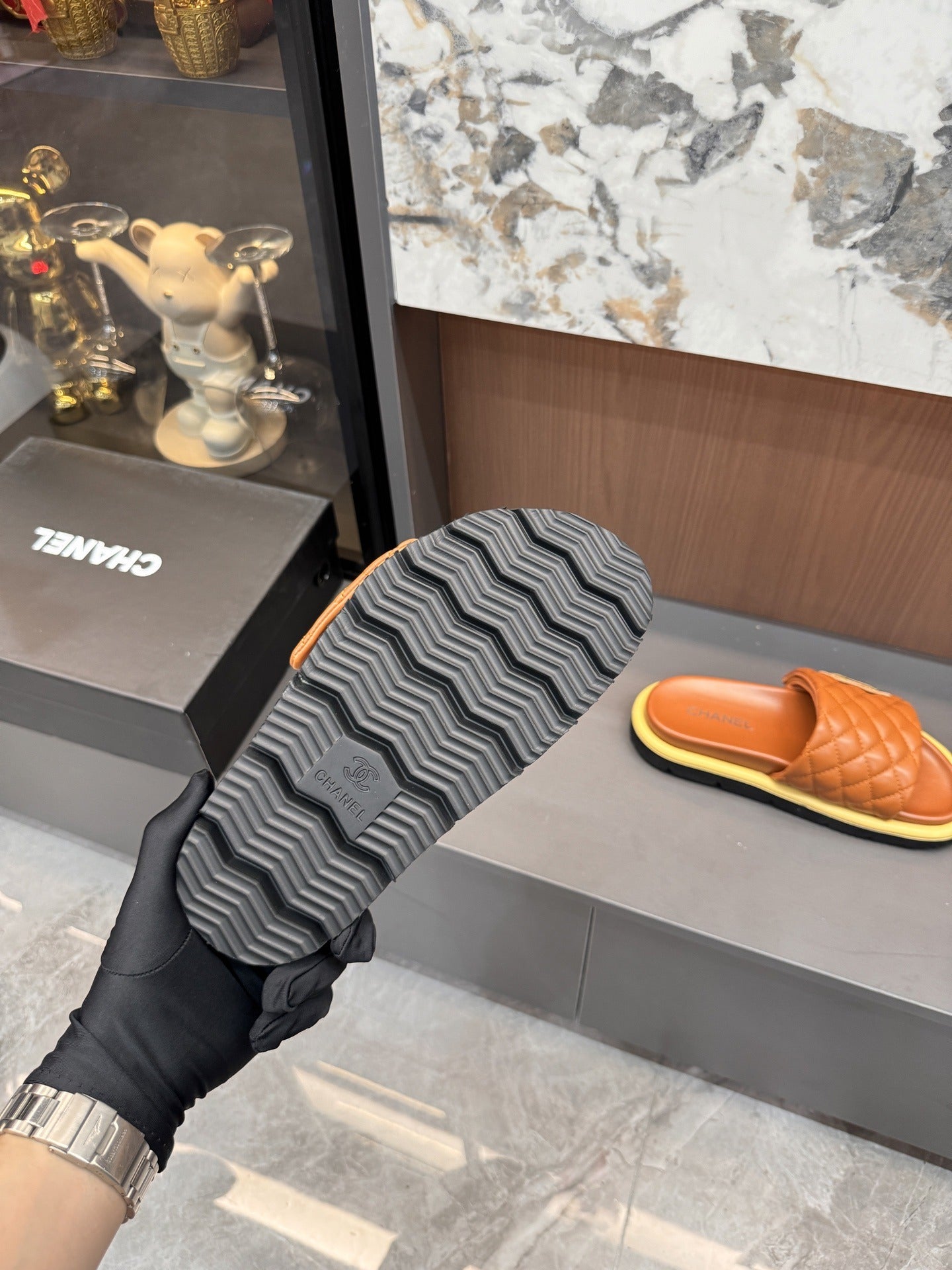Chanel Lambskin Leather Slides