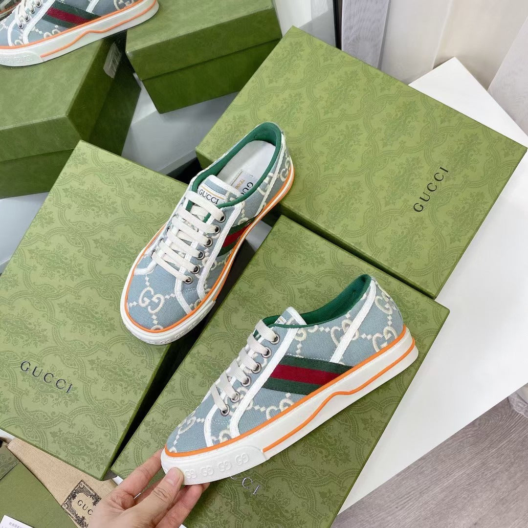 Gucci Canvas & Lambskin Leather Canvas Shoes