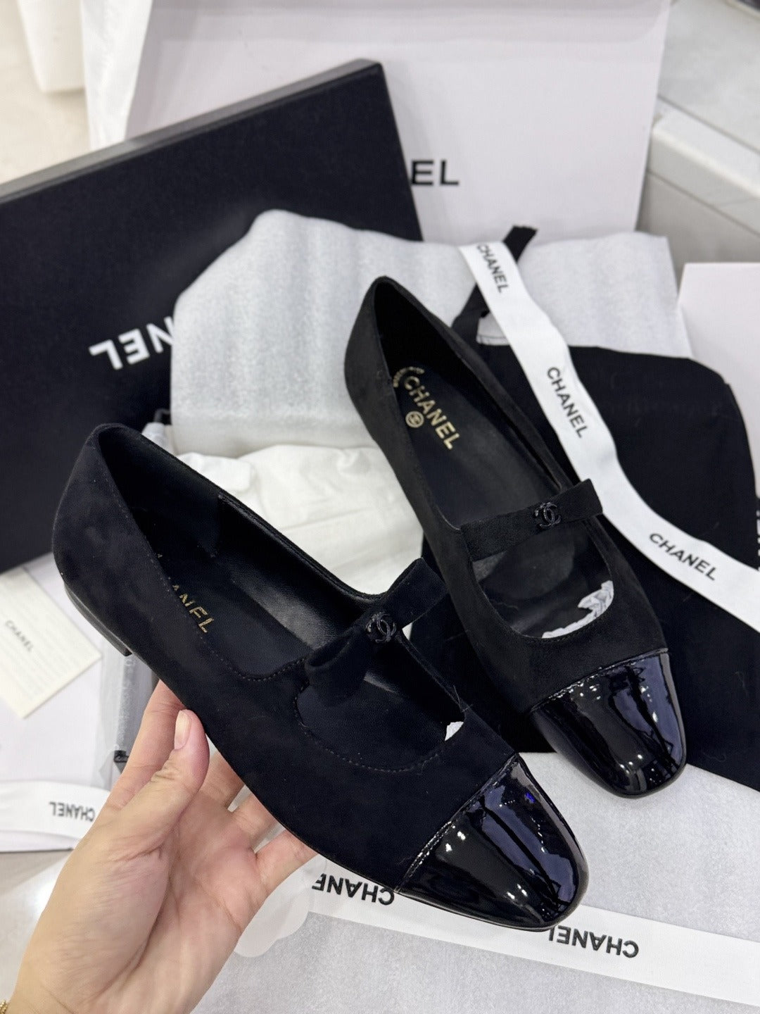 Chanel Patent Leather Bow Shoes