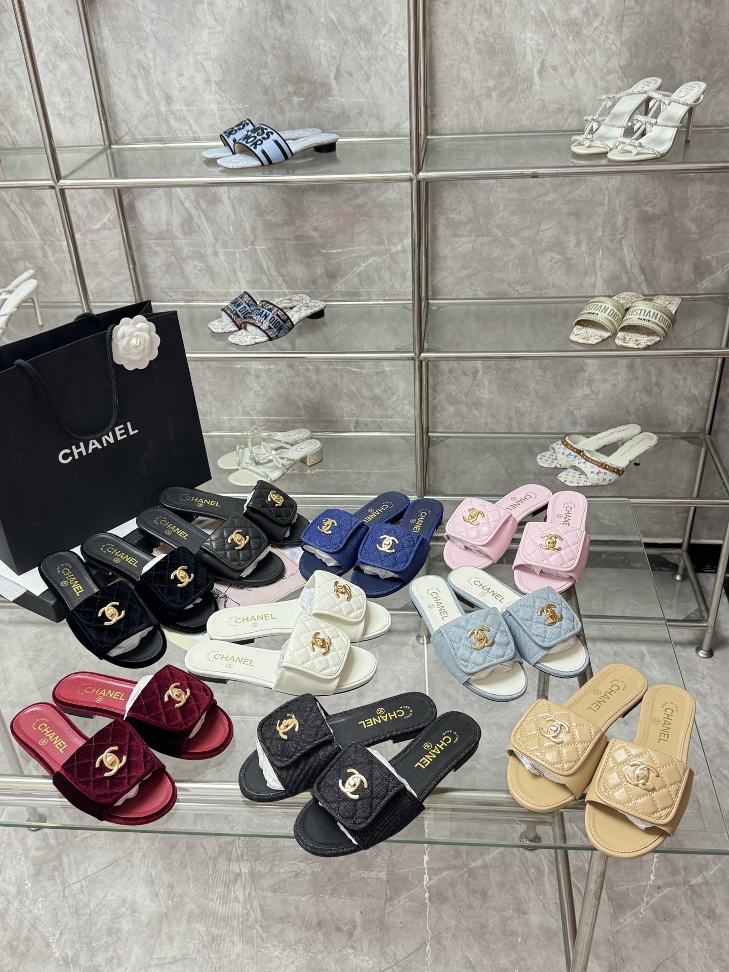 Chanel Lambskin Leather Slides