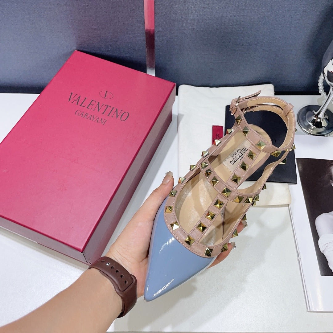 Valentino Lambskin Leather Pointed Toe Sandals