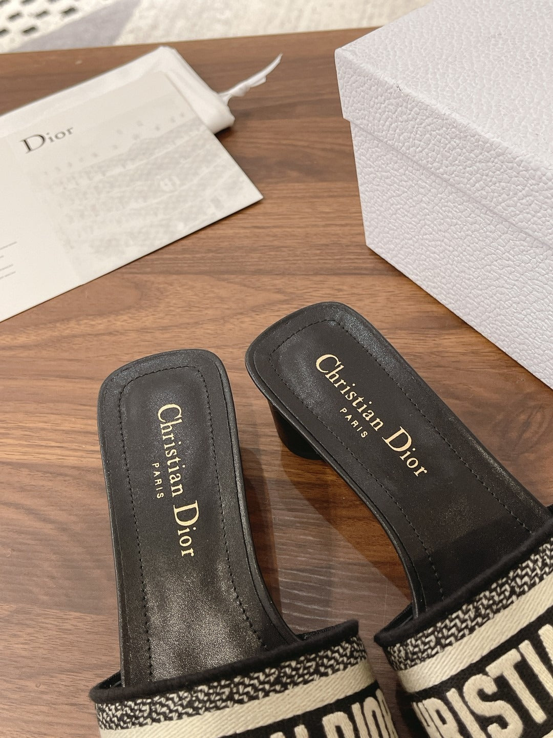 Dior Cotton & Leather Slides