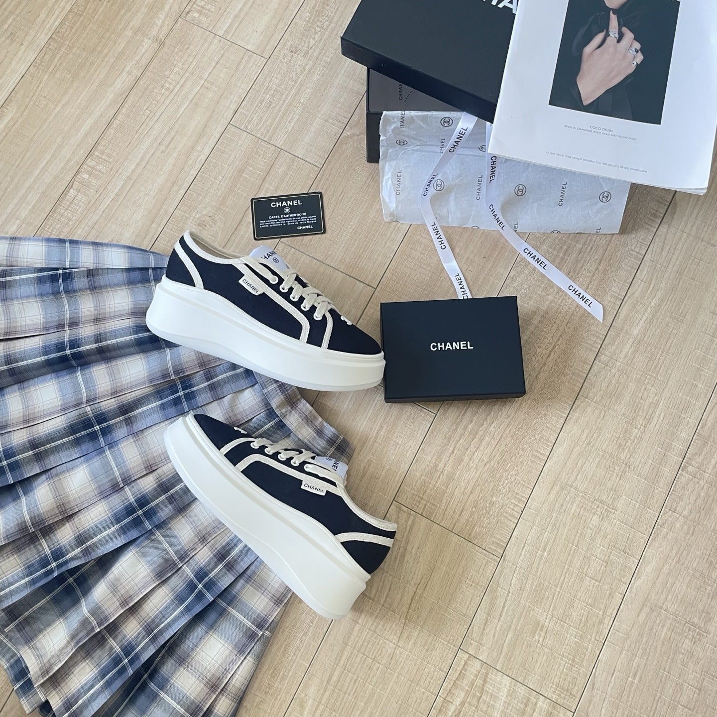 Chanel Canvas & Leather Canvas Shoes