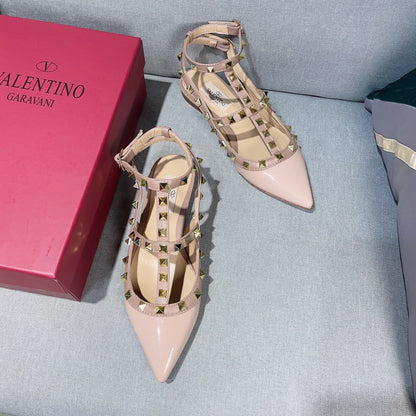 Valentino Lambskin Leather Pointed Toe Sandals