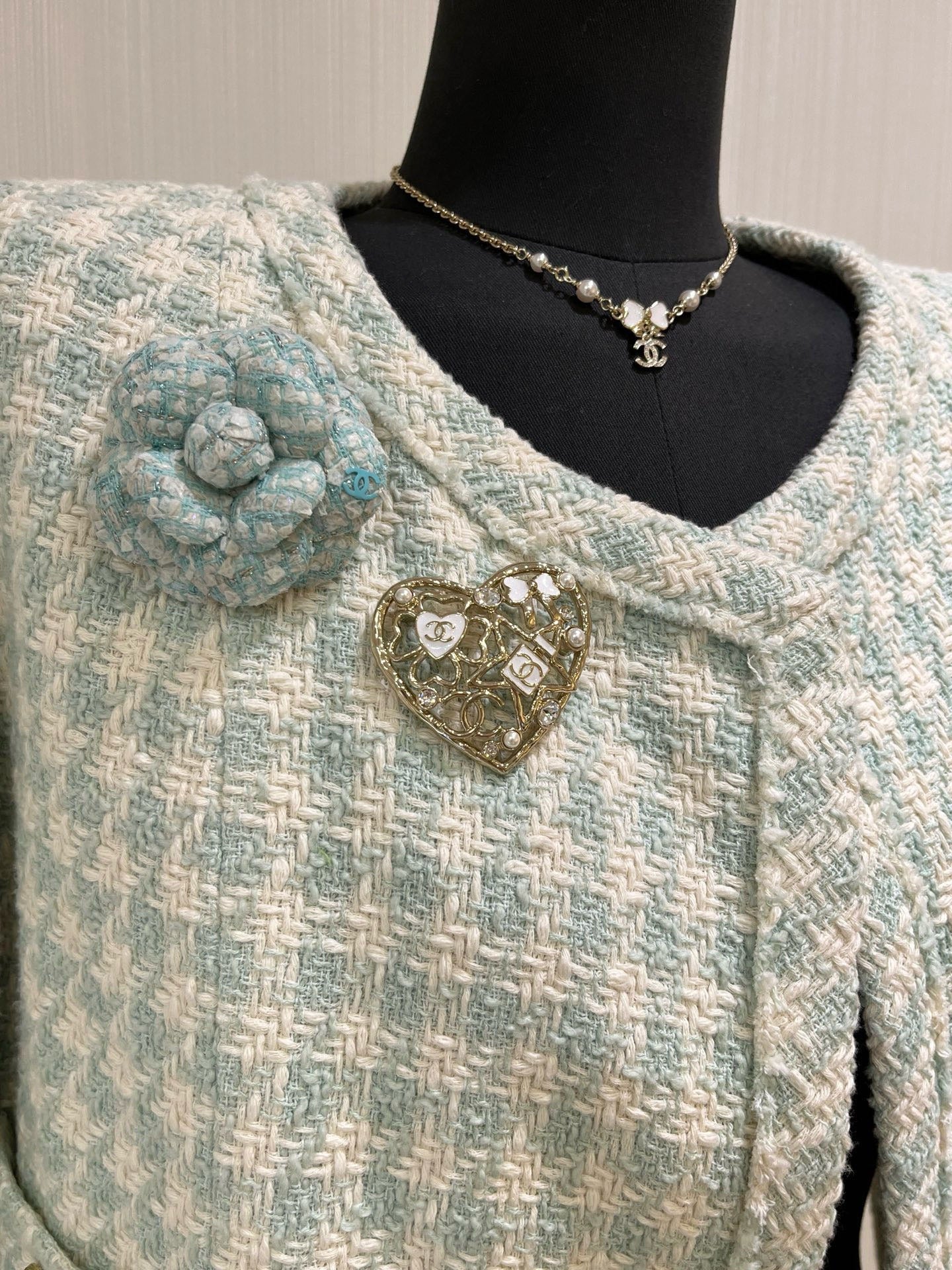 Chanel White Bow Brooch