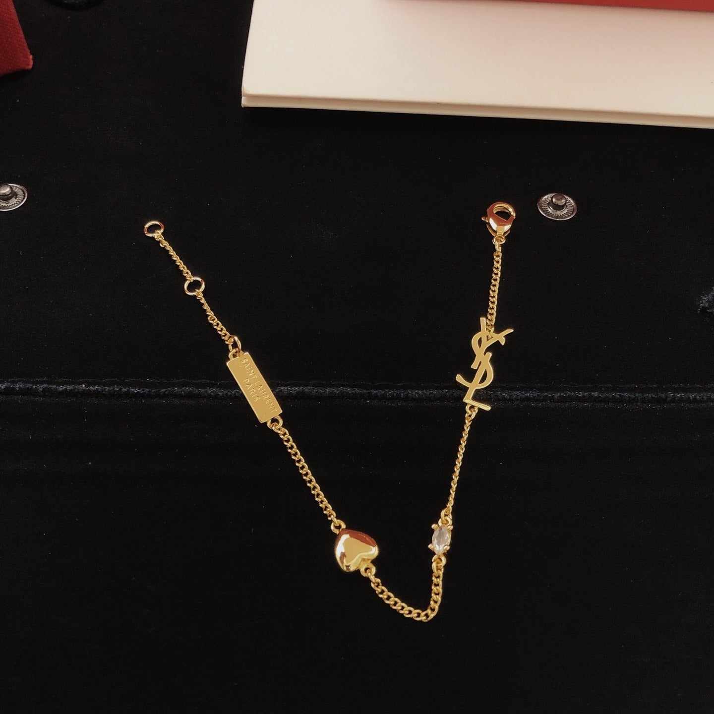 Saint Laurent Brass Heart Bracelet