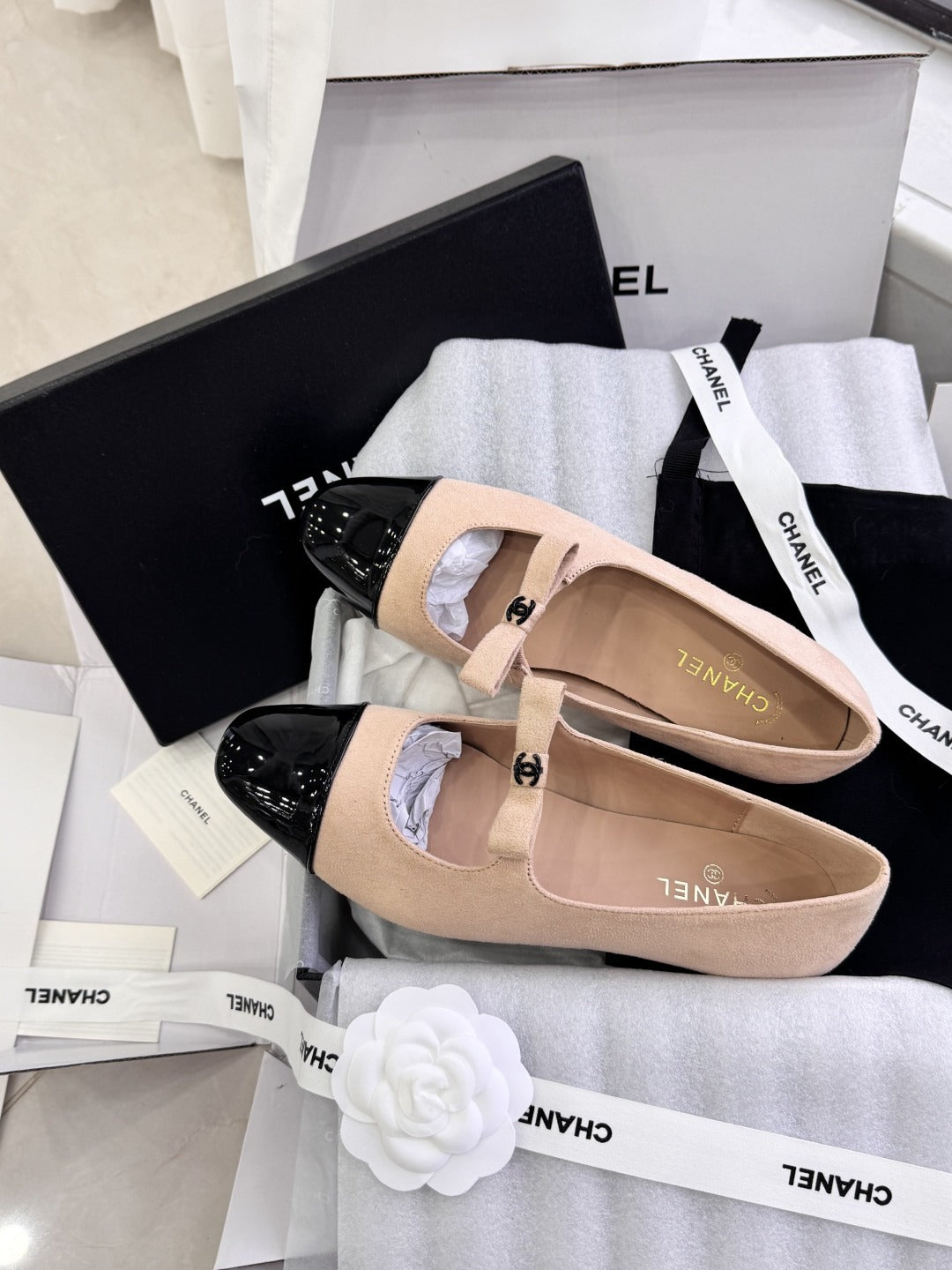 Chanel Patent Leather Bow Shoes