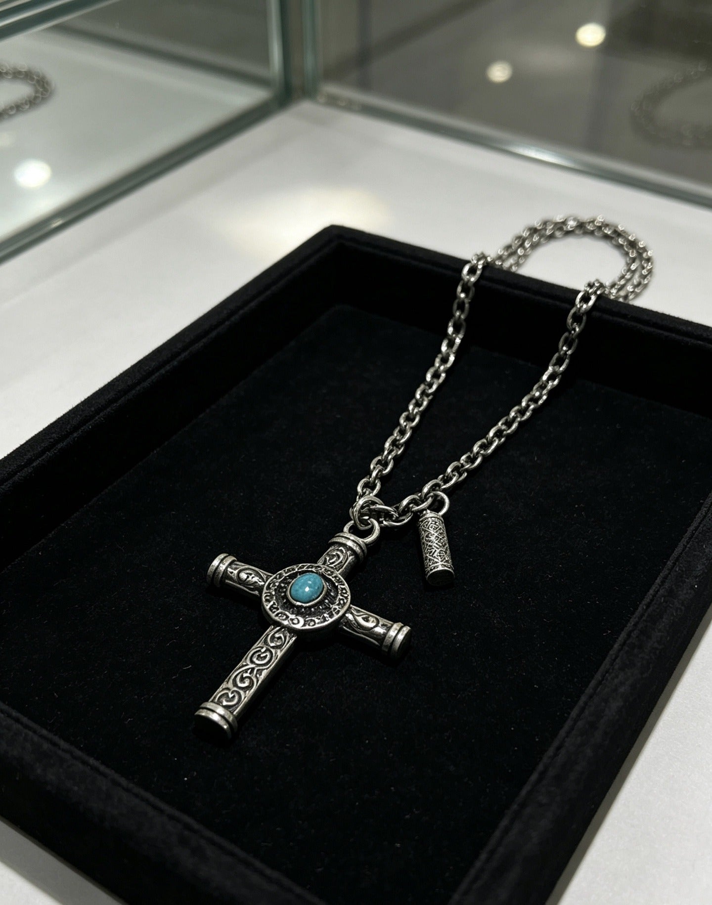 Chrome Hearts Sterling Silver Cross Necklace