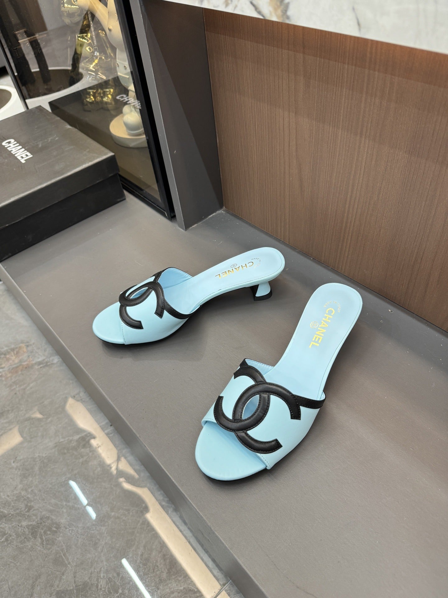 Chanel Lambskin Leather Openwork Slides