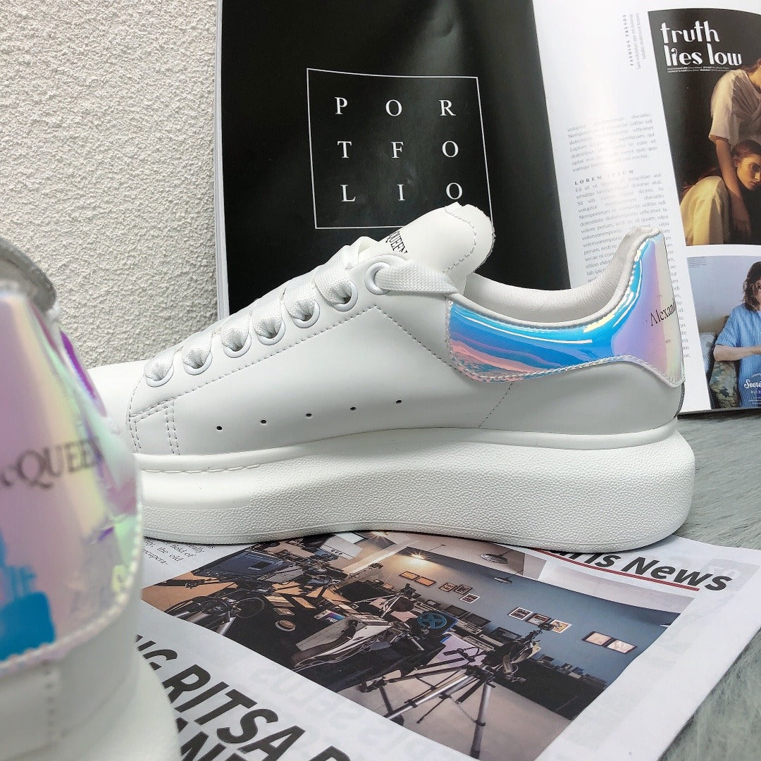 Alexander McQueen Lambskin Leather Logo Sneakers