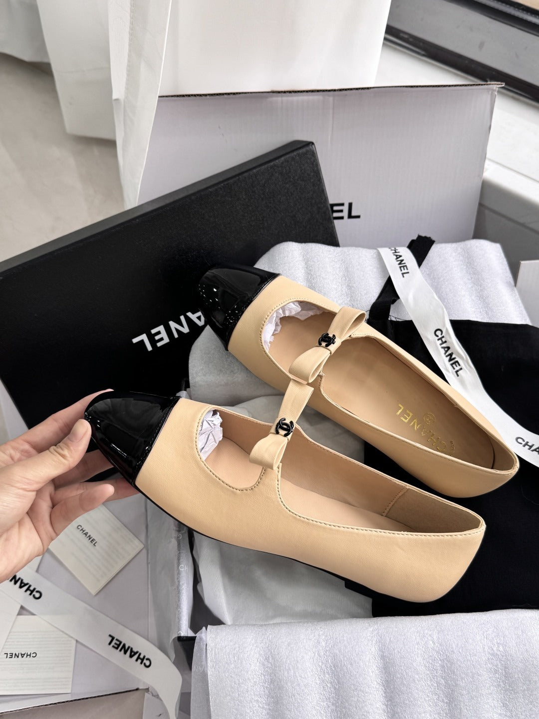 Chanel Patent Leather Bow Shoes