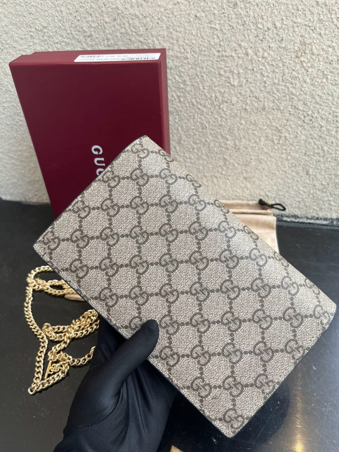 Gucci Black Leather GG Marmont Wallet