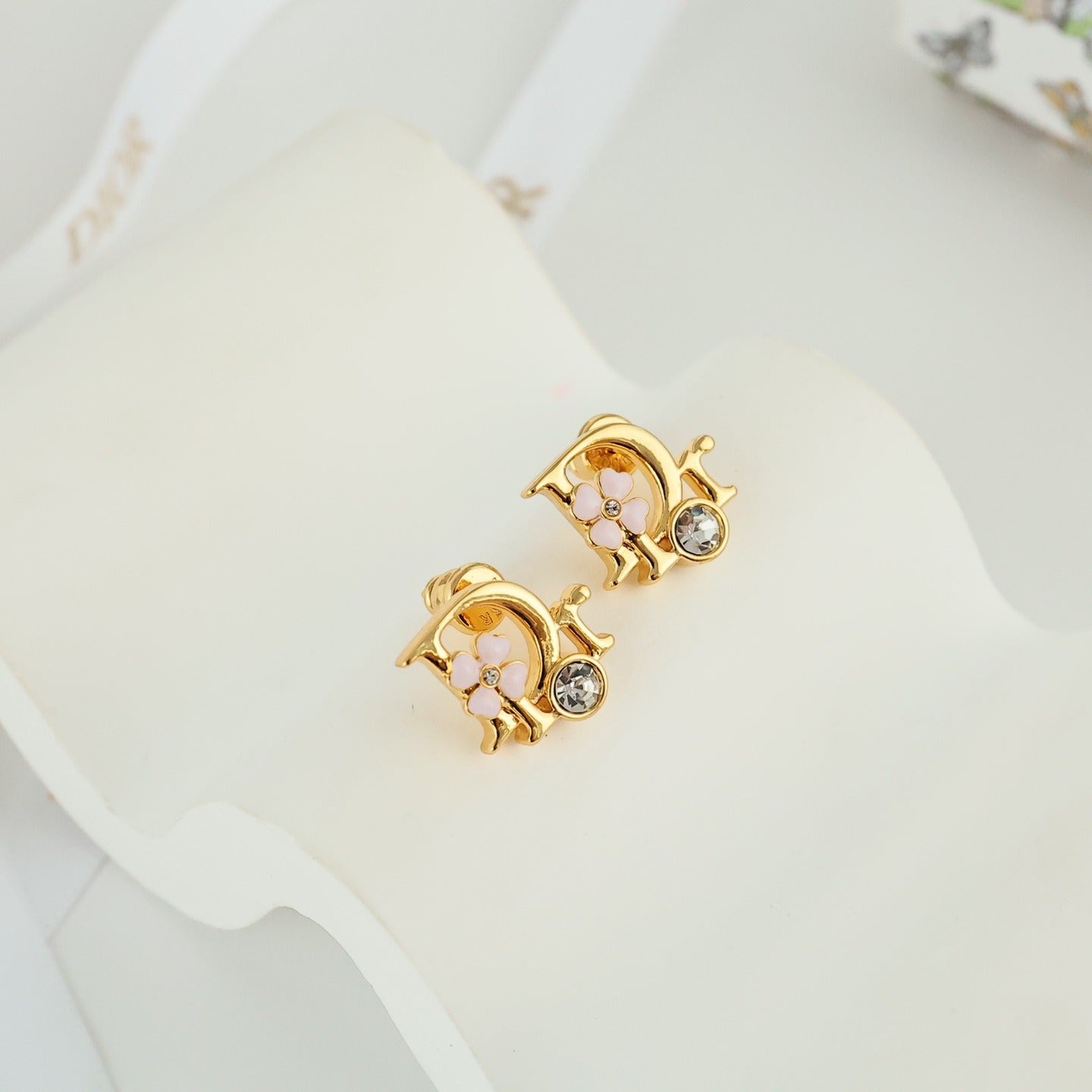 Dior Pink Crystal Earrings