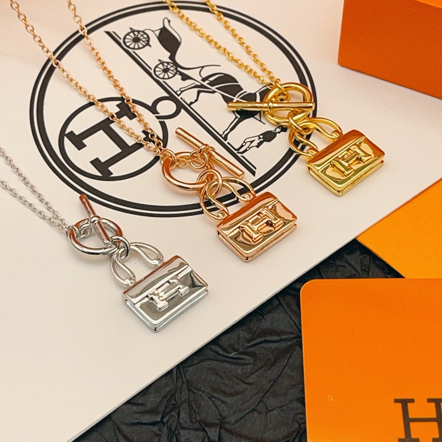 Hermes Brass Necklace