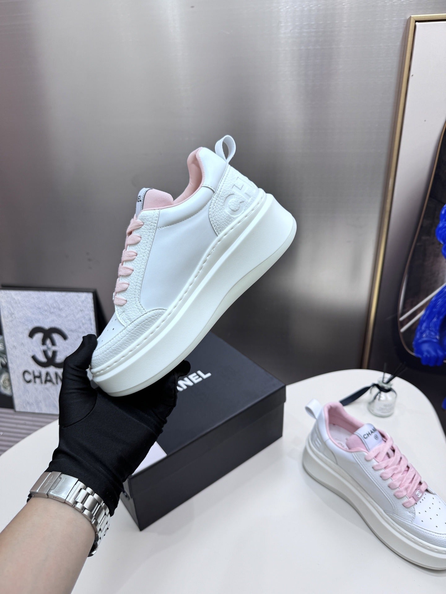 Chanel Leather Tennis Shoes