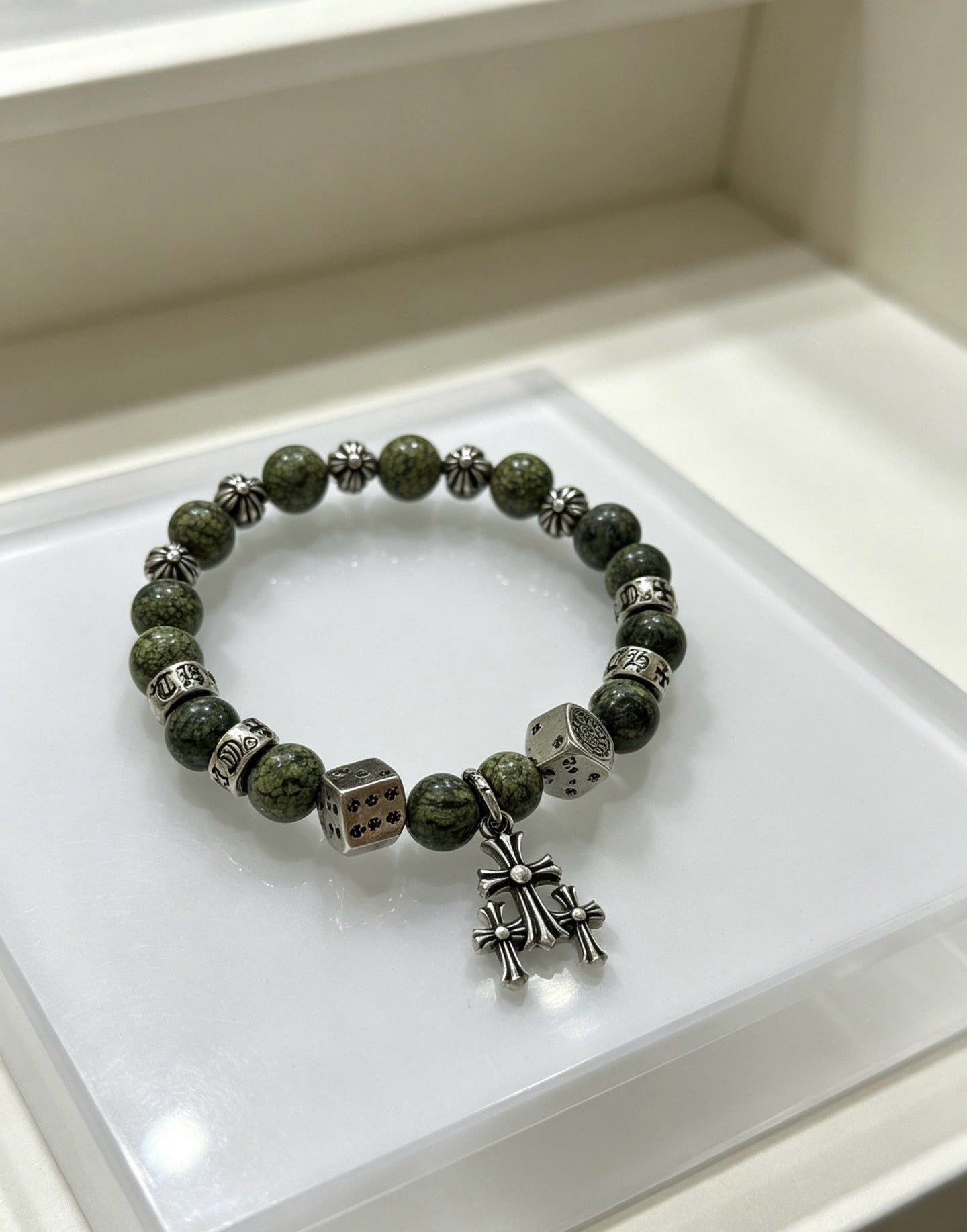 Chrome Hearts Sterling Silver Cross Bracelet