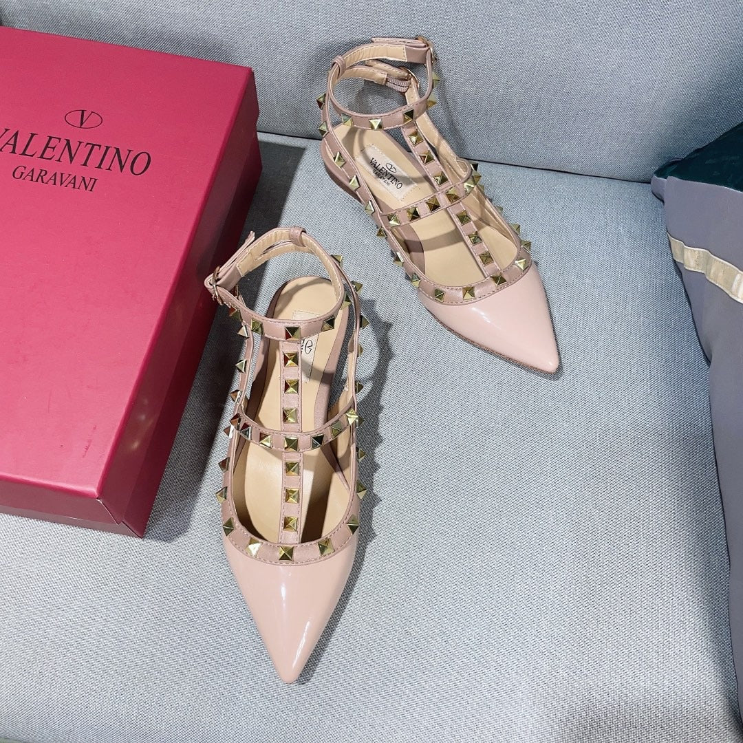 Valentino Lambskin Leather Pointed Toe Sandals