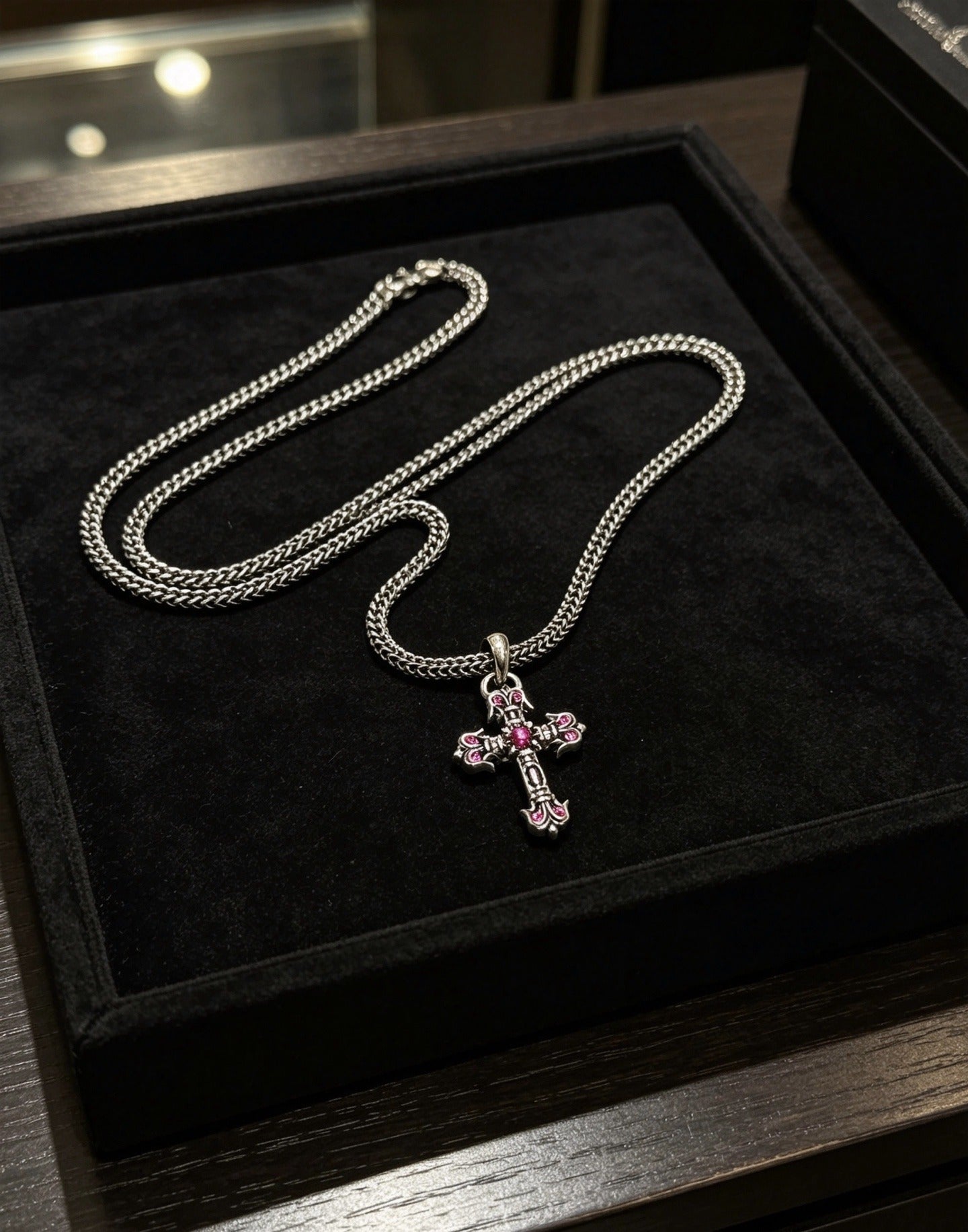 Chrome Hearts Sterling Silver Cross Necklace