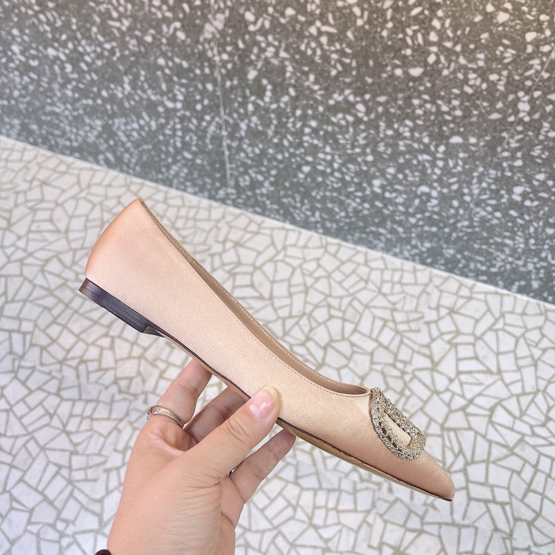 Valentino Lambskin Leather Crystal Heels