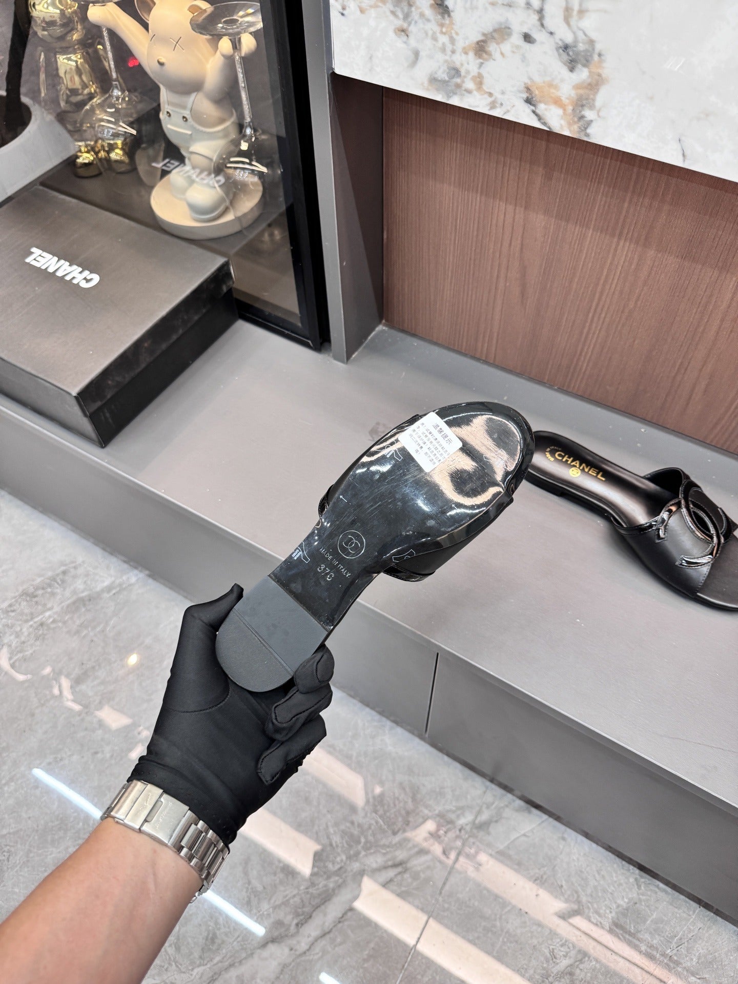 Chanel Lambskin Leather Openwork Slides