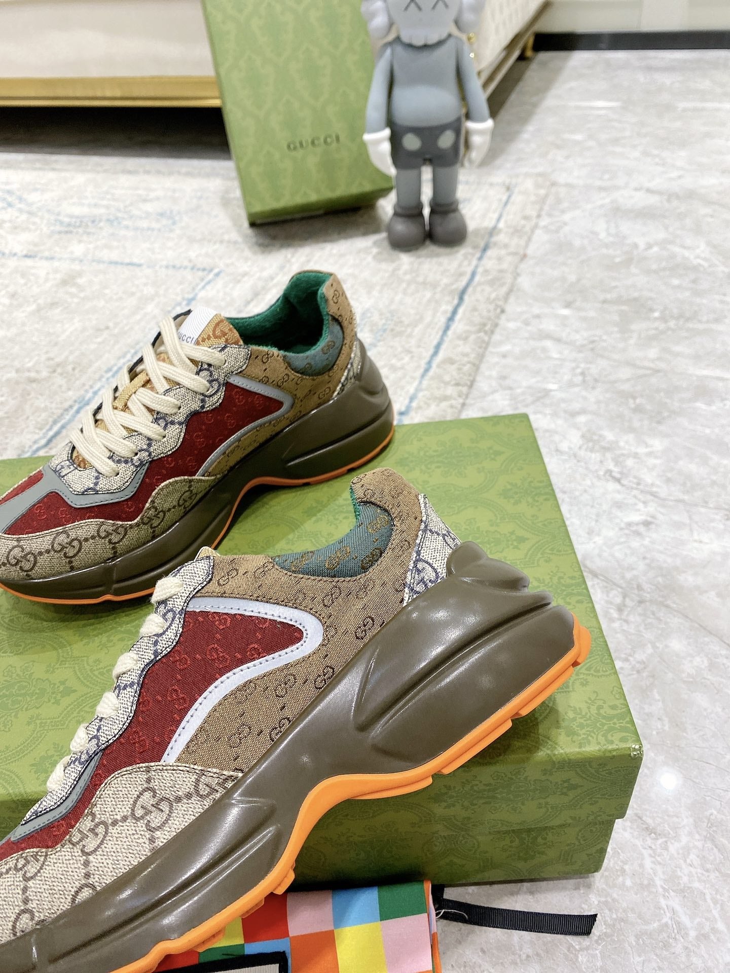 Gucci Lambskin Leather Logo Sneakers