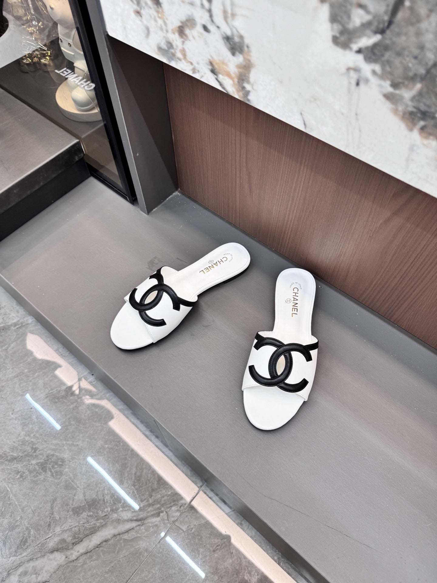Chanel Lambskin Leather Openwork Slides