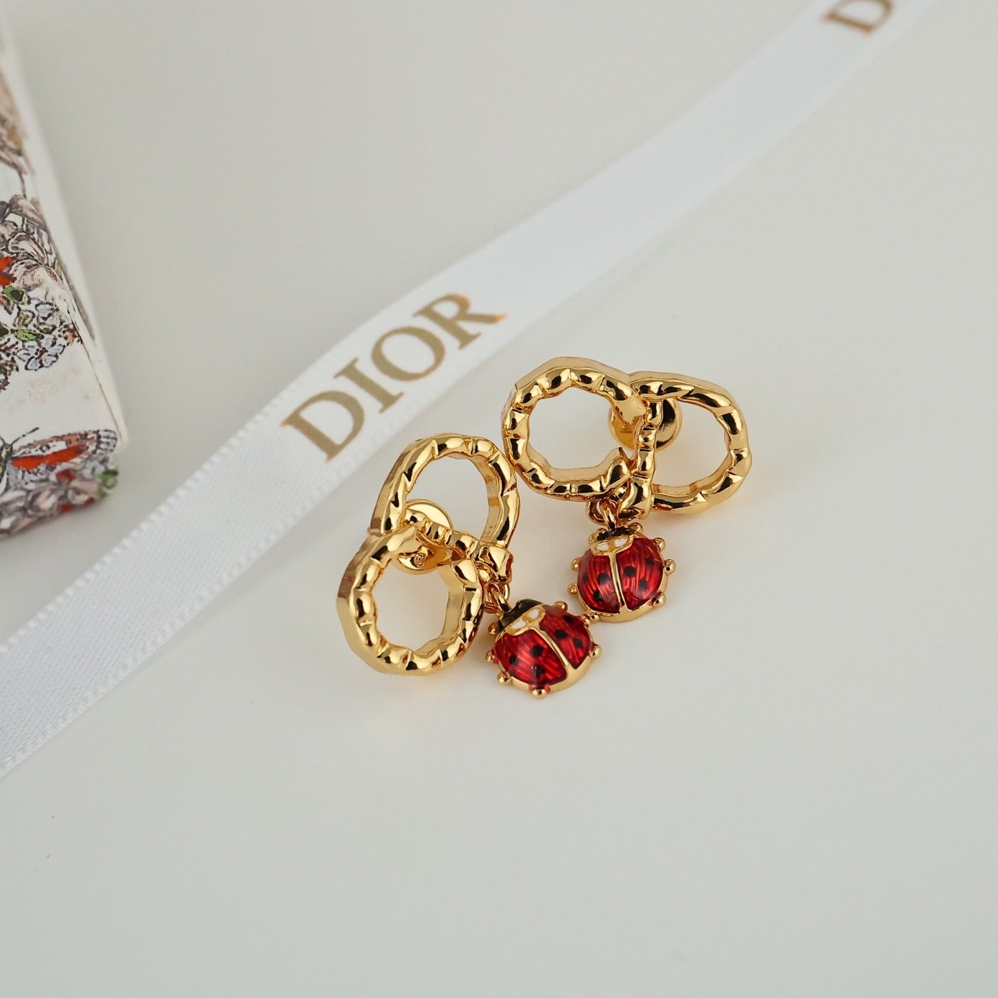 Dior Black Enamel Earrings