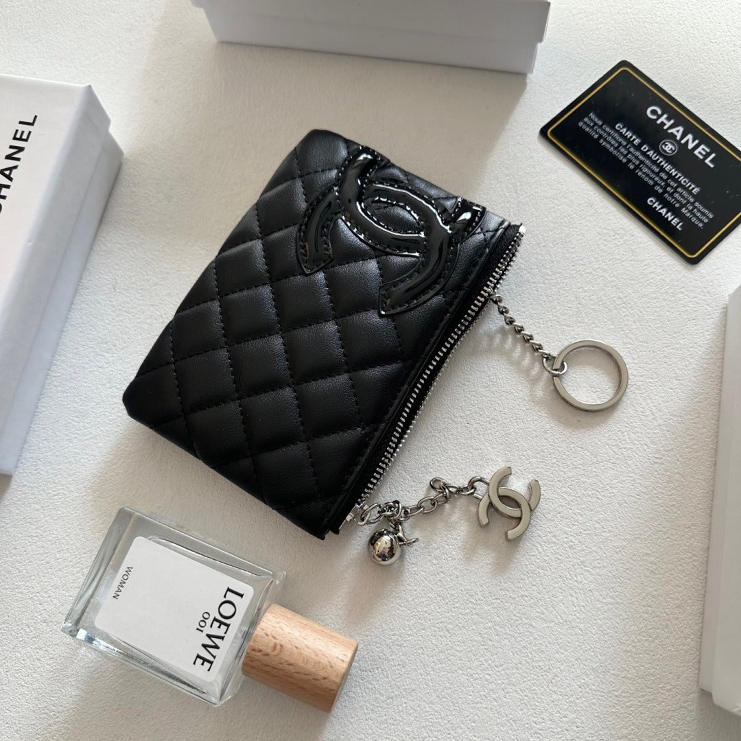 Chanel Black Lambskin Leather Wallet
