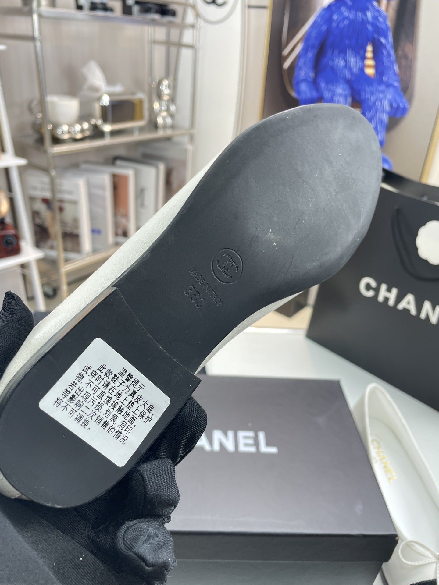 Chanel Lambskin Leather Bow Ballet Flats