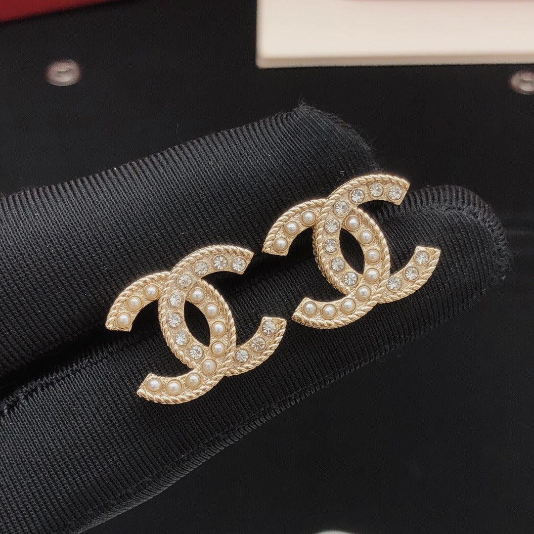 Chanel Brass & Sterling Silver Earrings