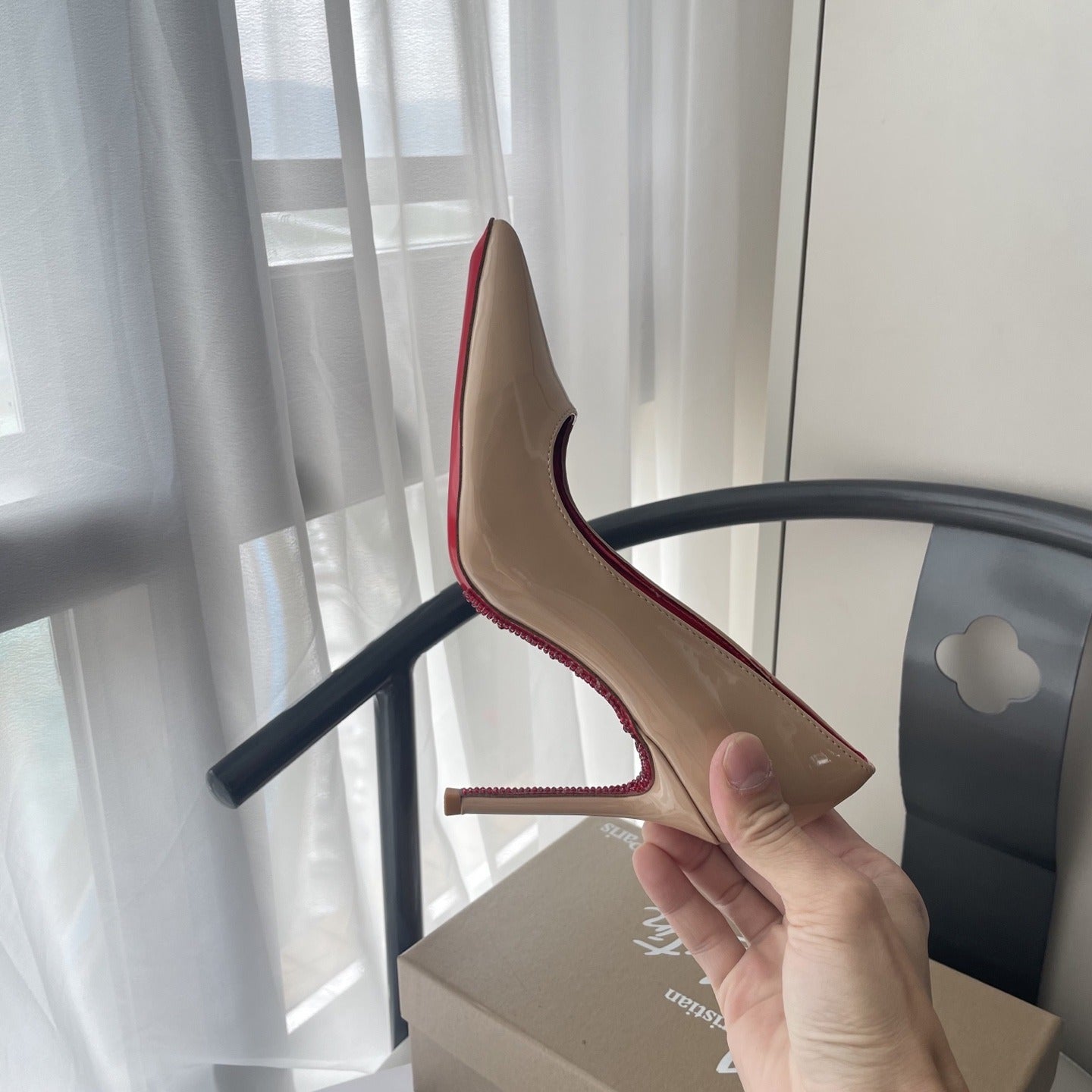 Celine Patent Leather & Lambskin Leather Pointed Toe Heels