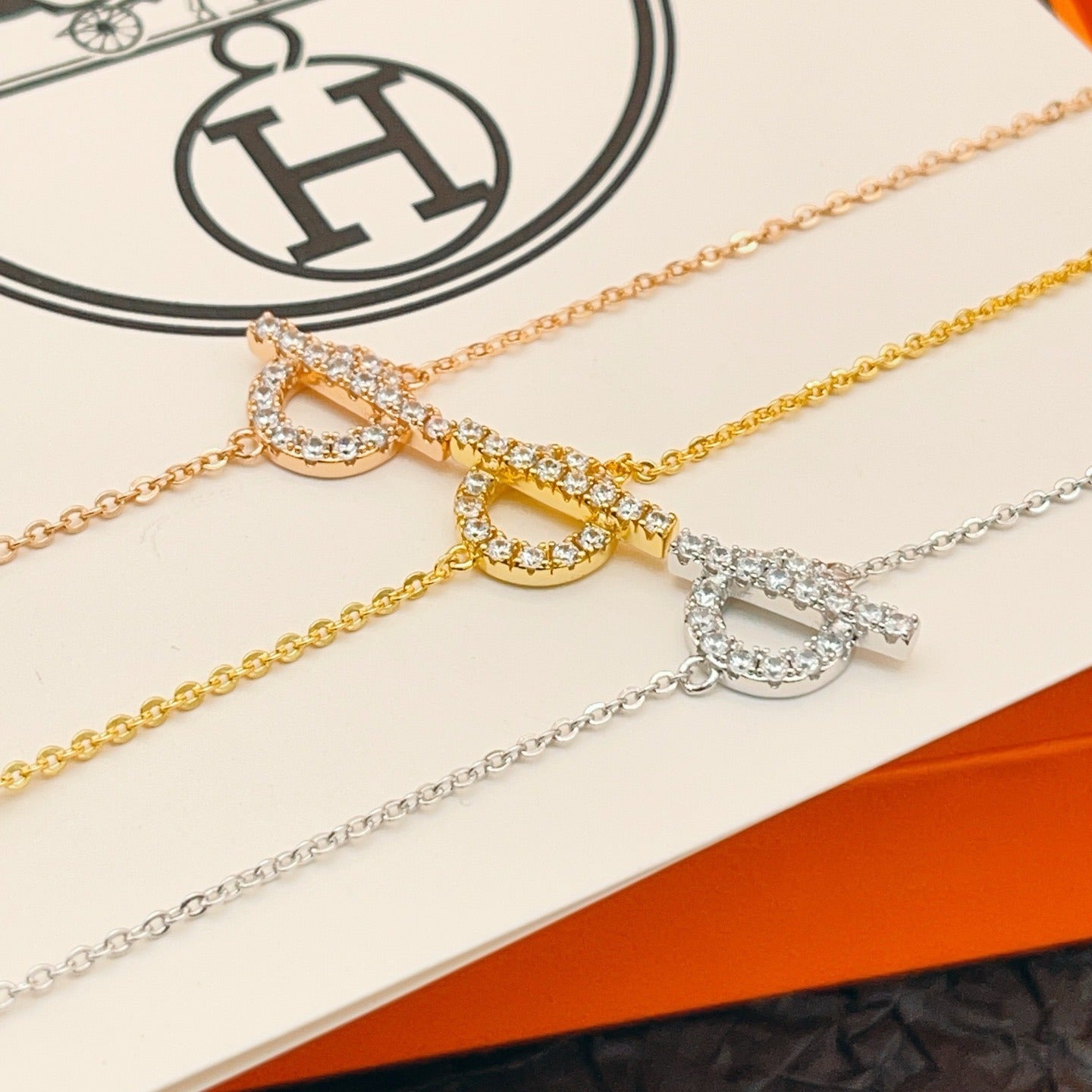 Hermes Silver Brass Round Bracelet