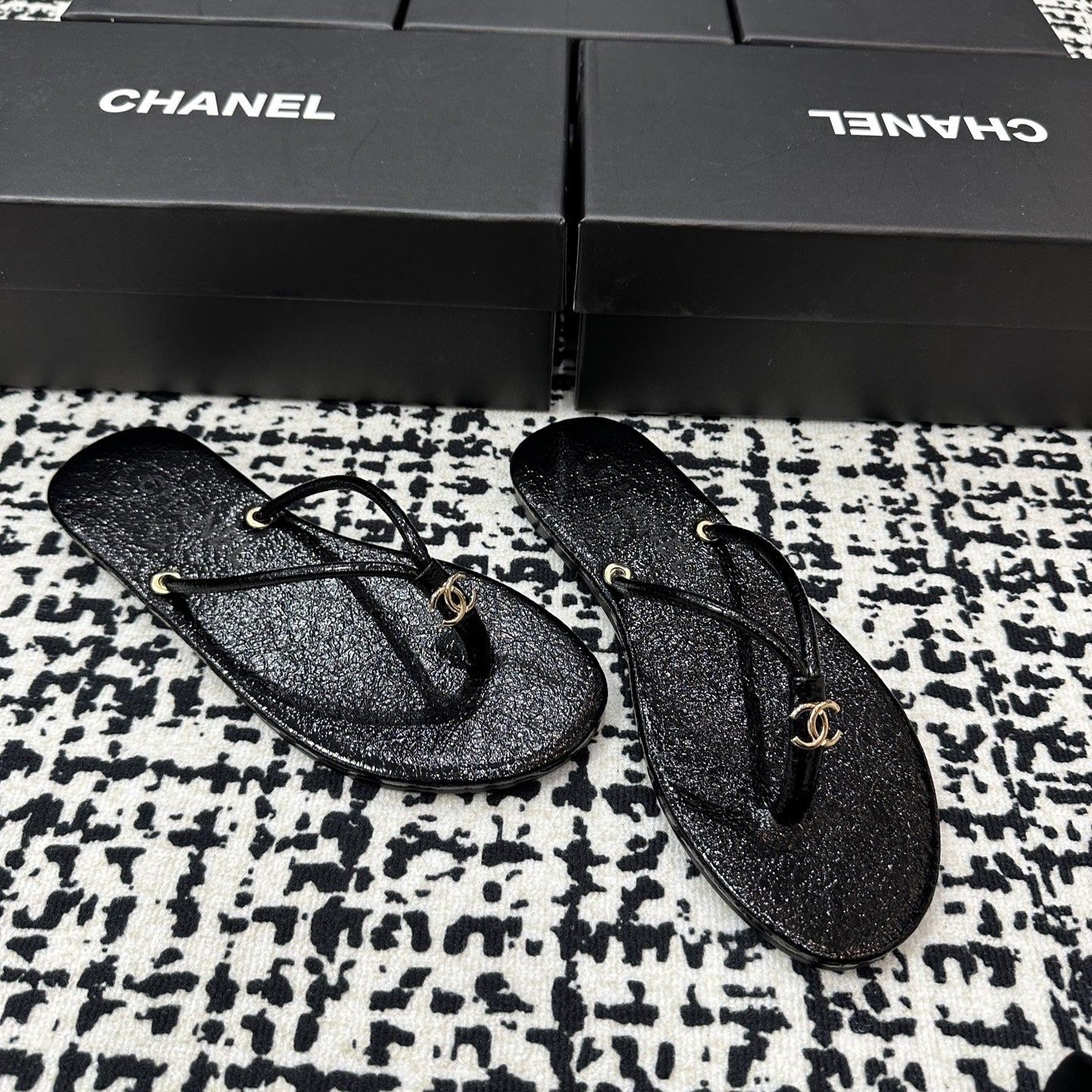 Chanel Lambskin Leather Slides