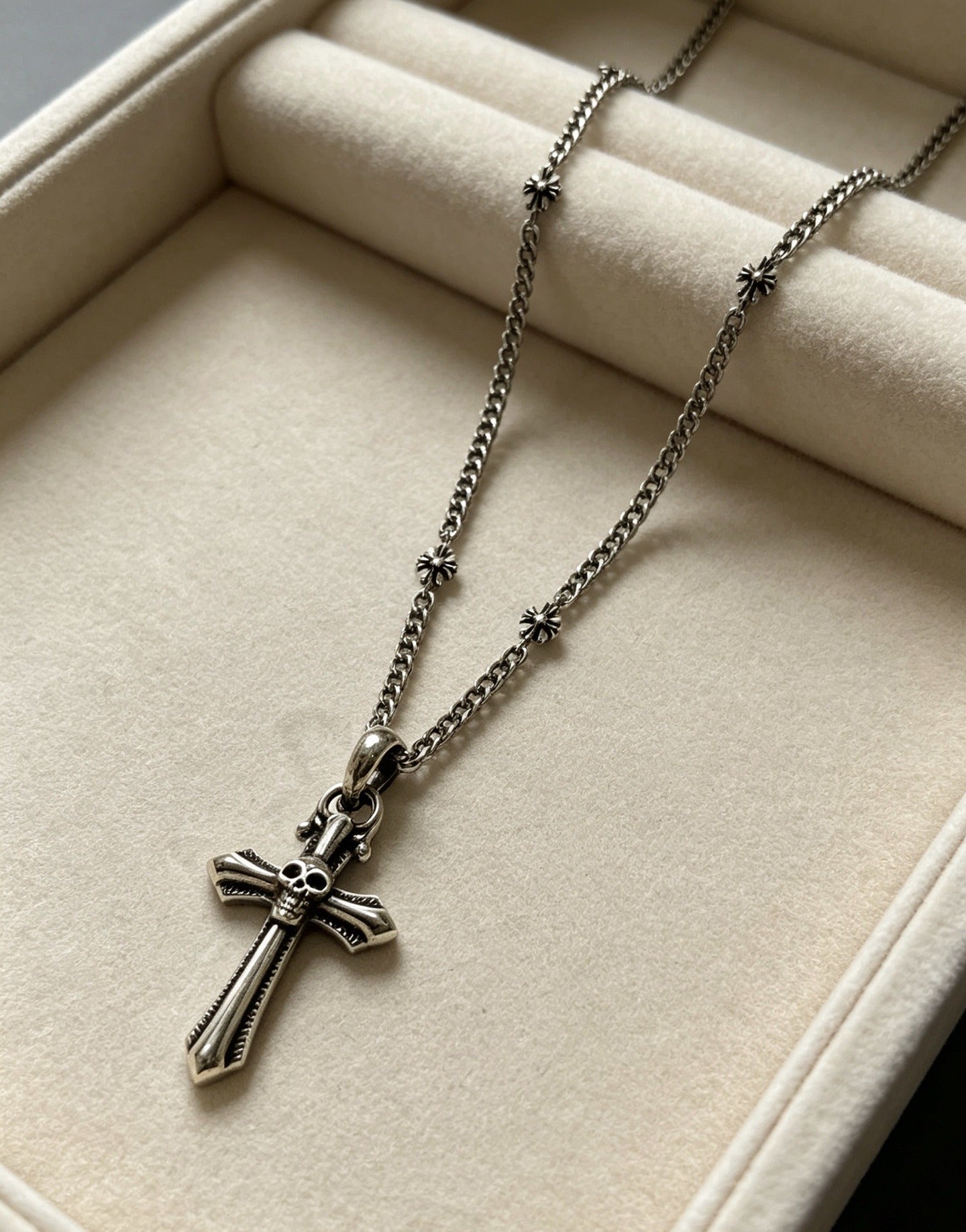 Chrome Hearts Sterling Silver Cross Necklace