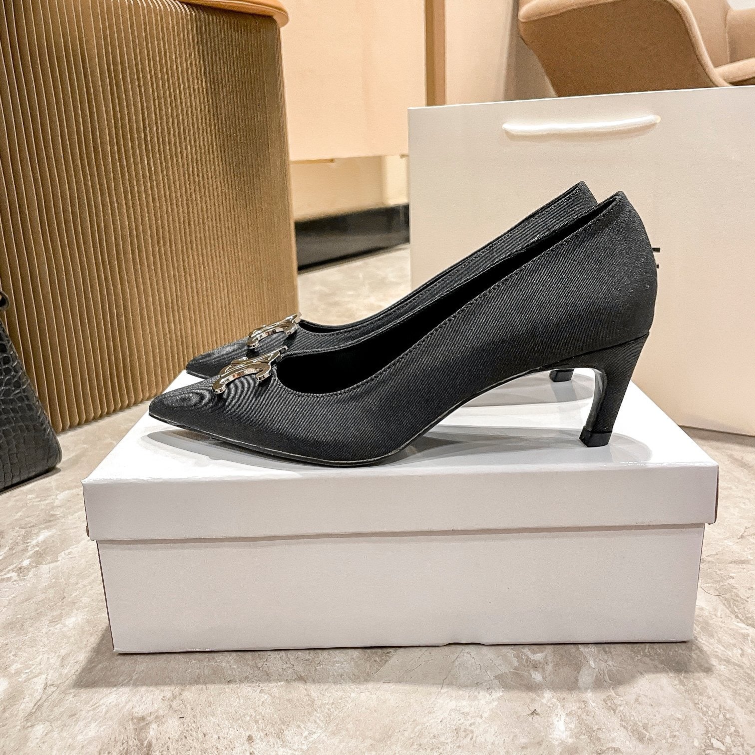 Celine Calfskin Leather Pointed Toe Heels