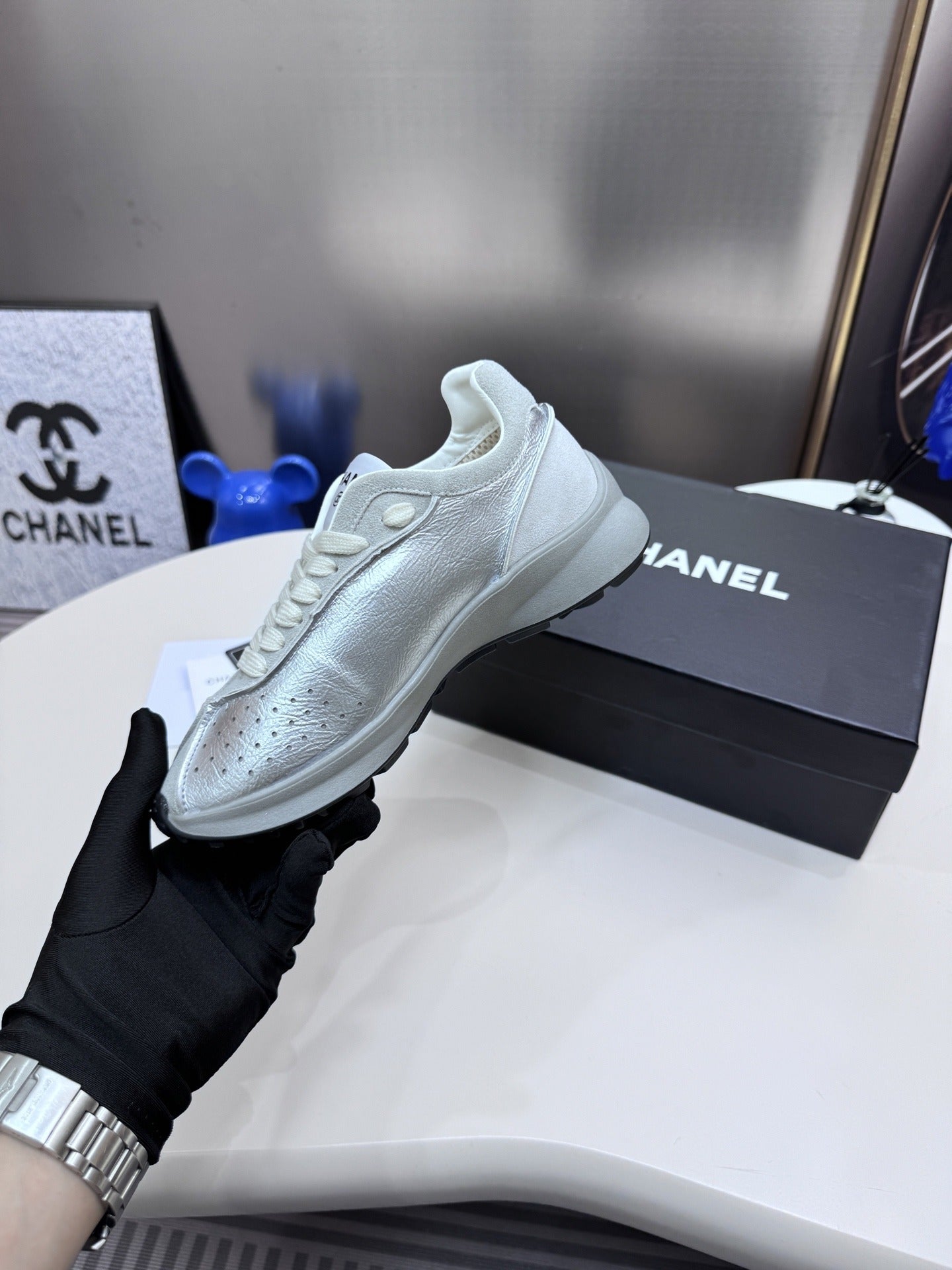 Chanel Leather Tennis Sneakers