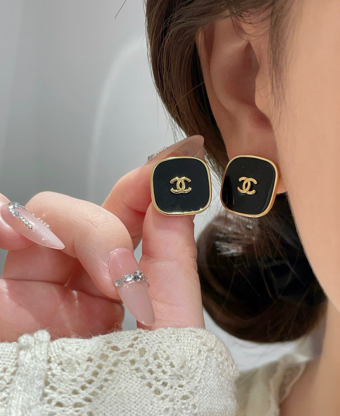 Chanel Vintage-Finish Earrings