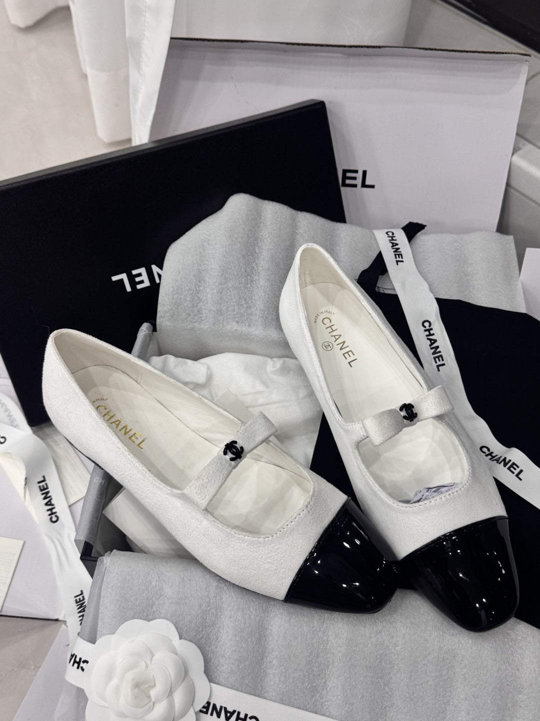 Chanel Patent Leather Bow Shoes