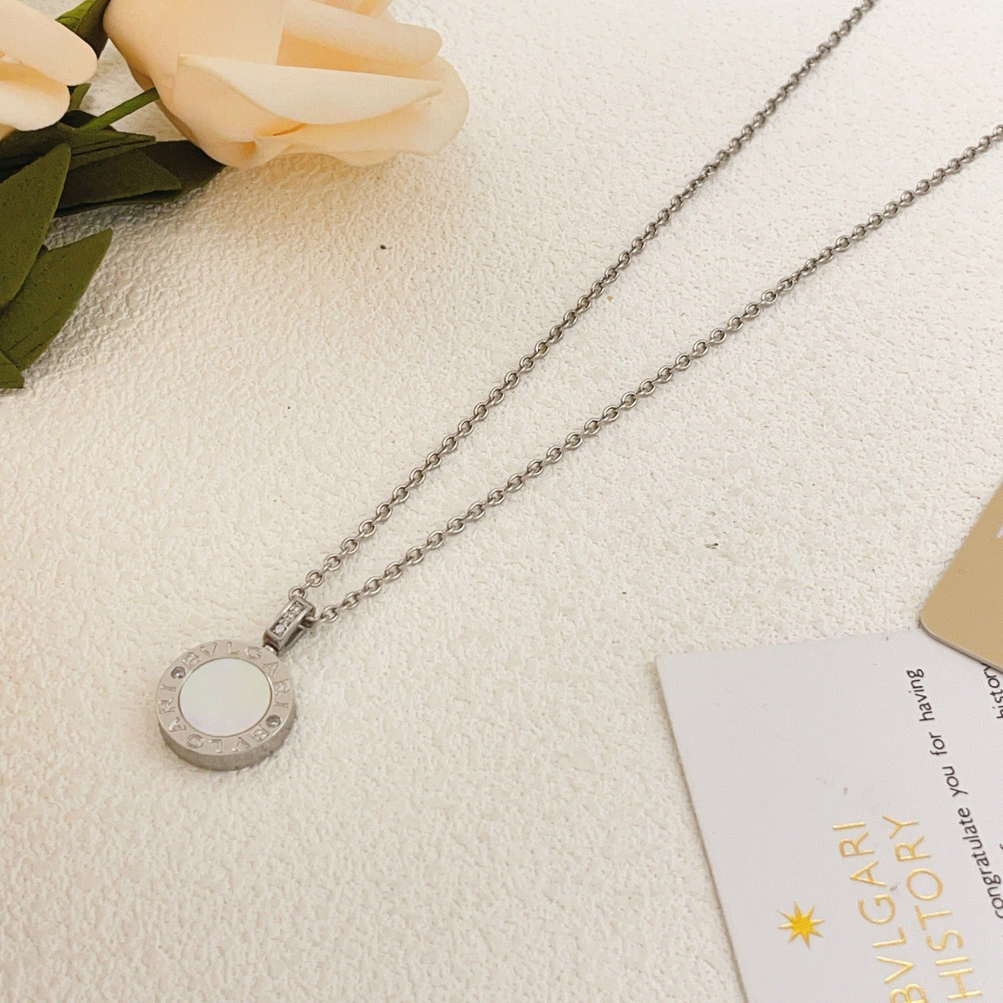 Bvlgari Silver Brass Round Necklace