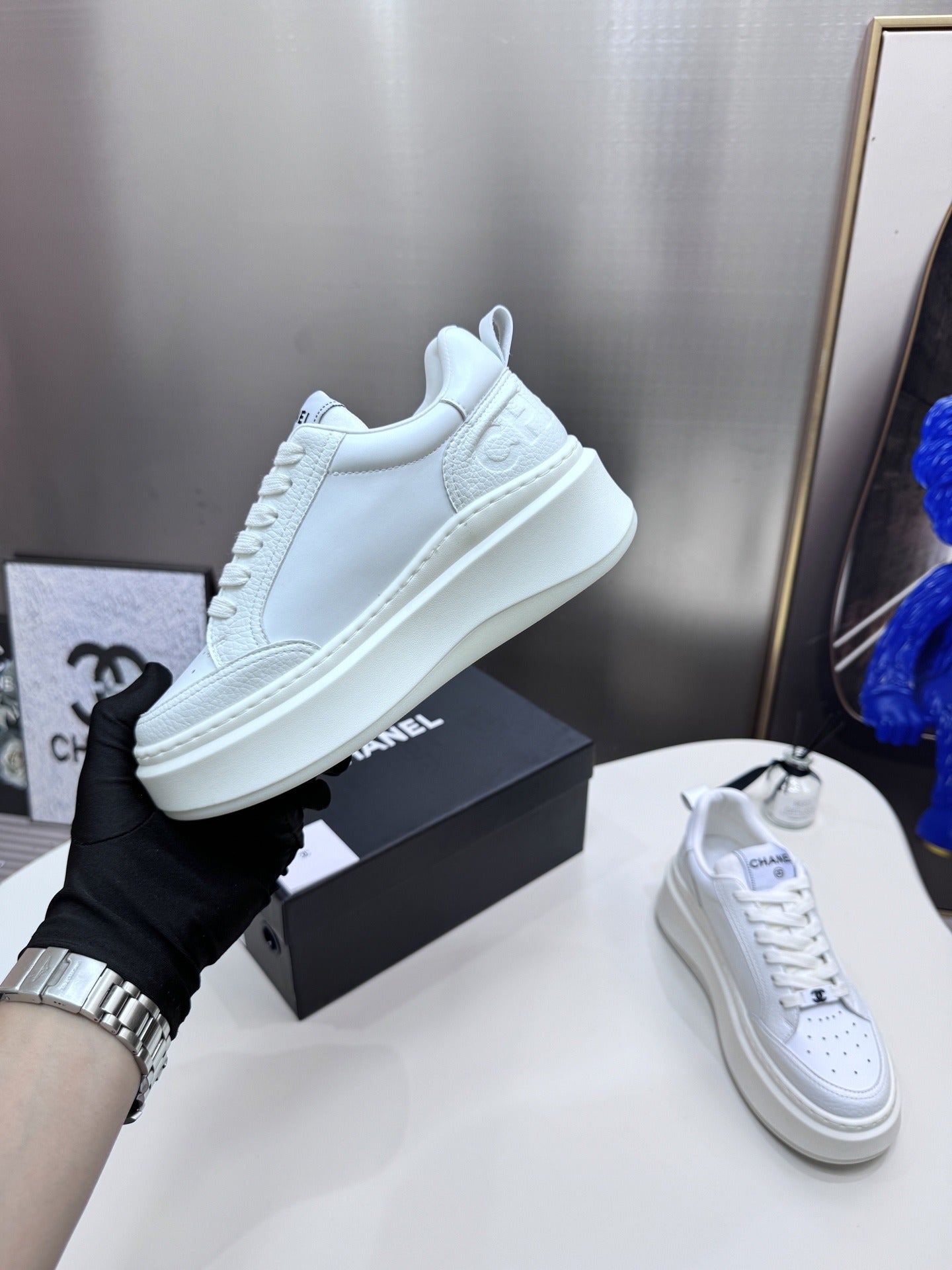 Chanel Leather Tennis Shoes