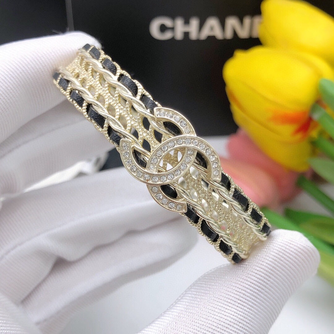 Chanel Black Brass Bracelet