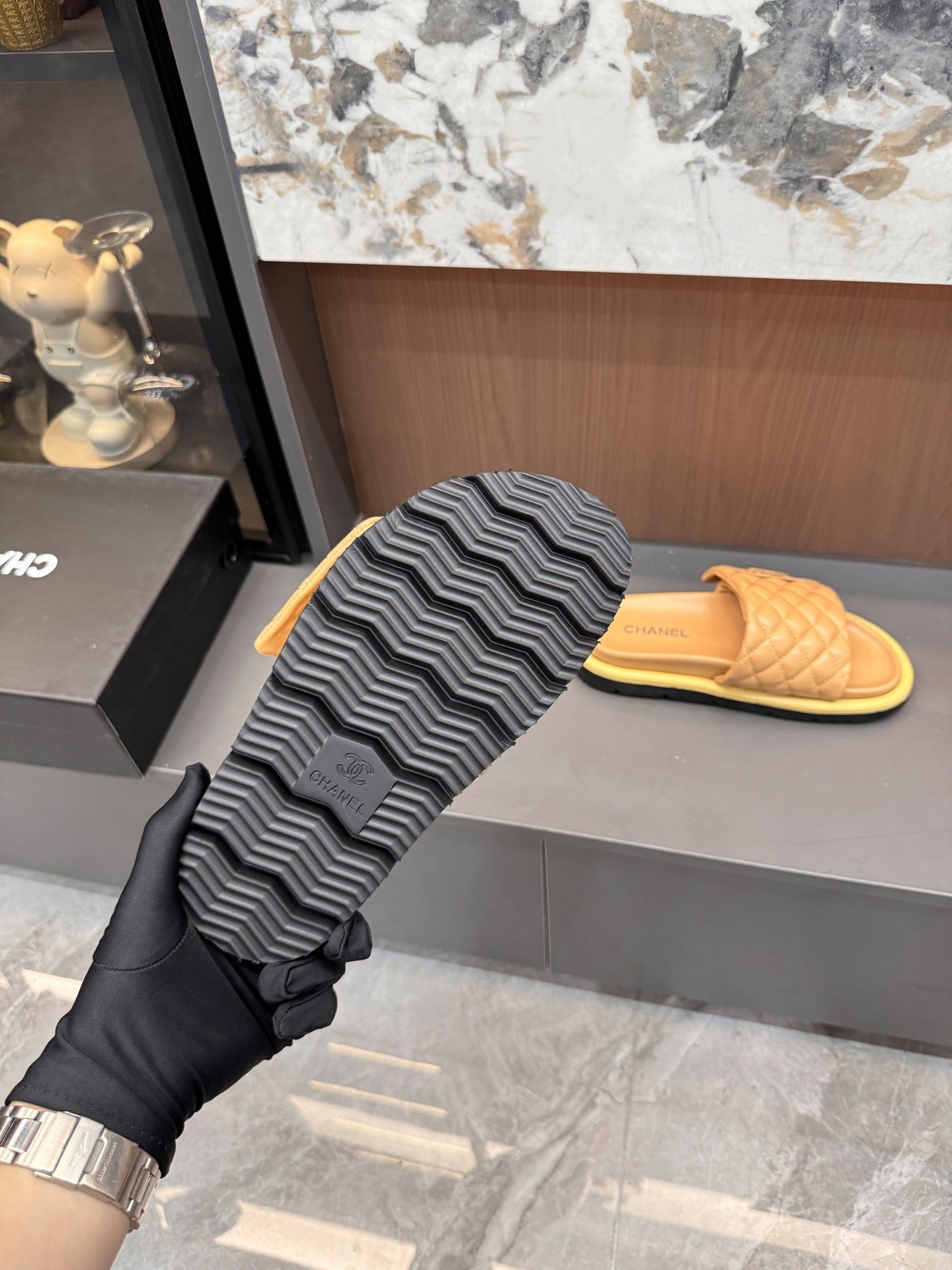 Chanel Lambskin Leather Slides