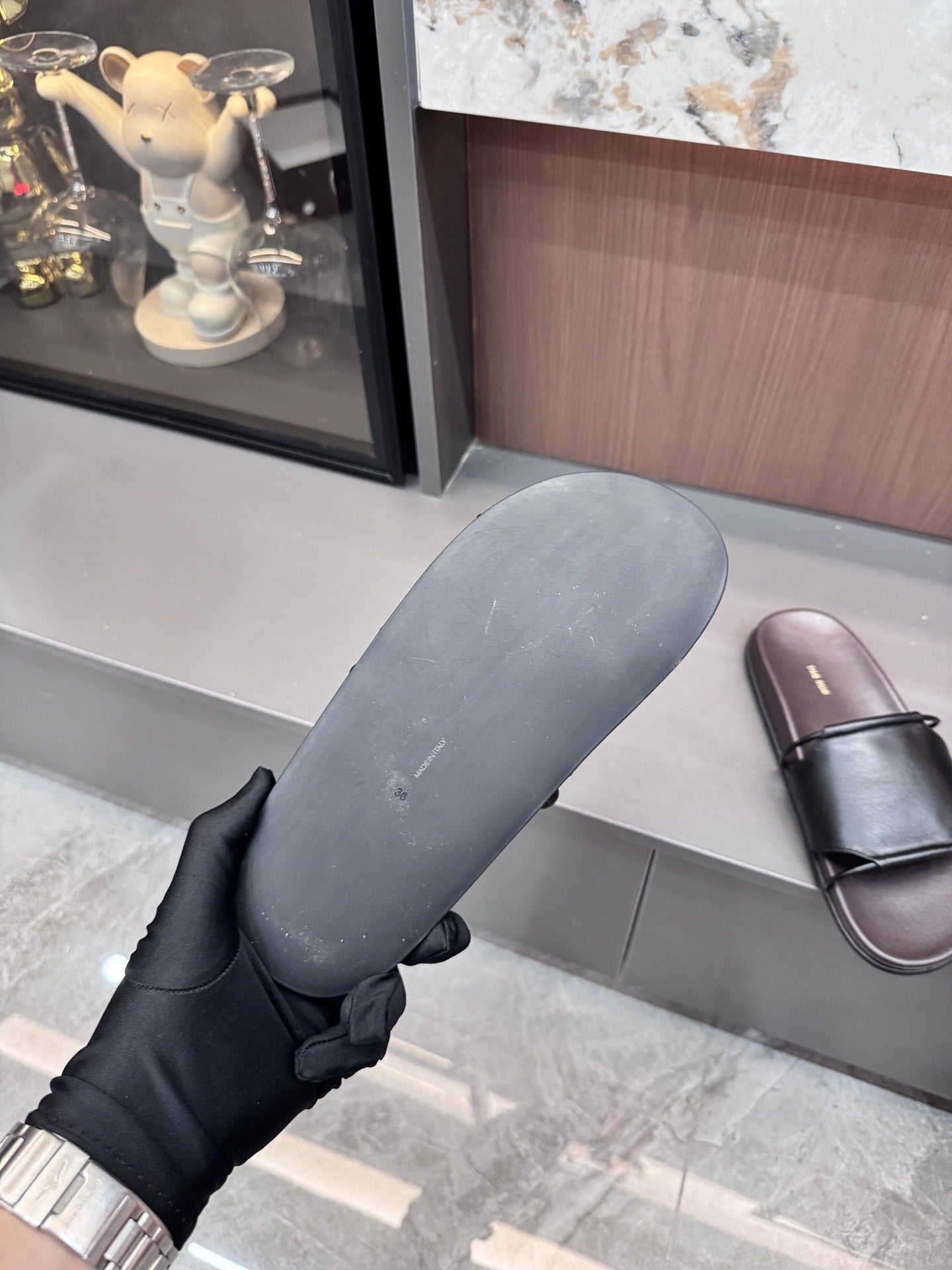 The Row Lambskin Leather Slides