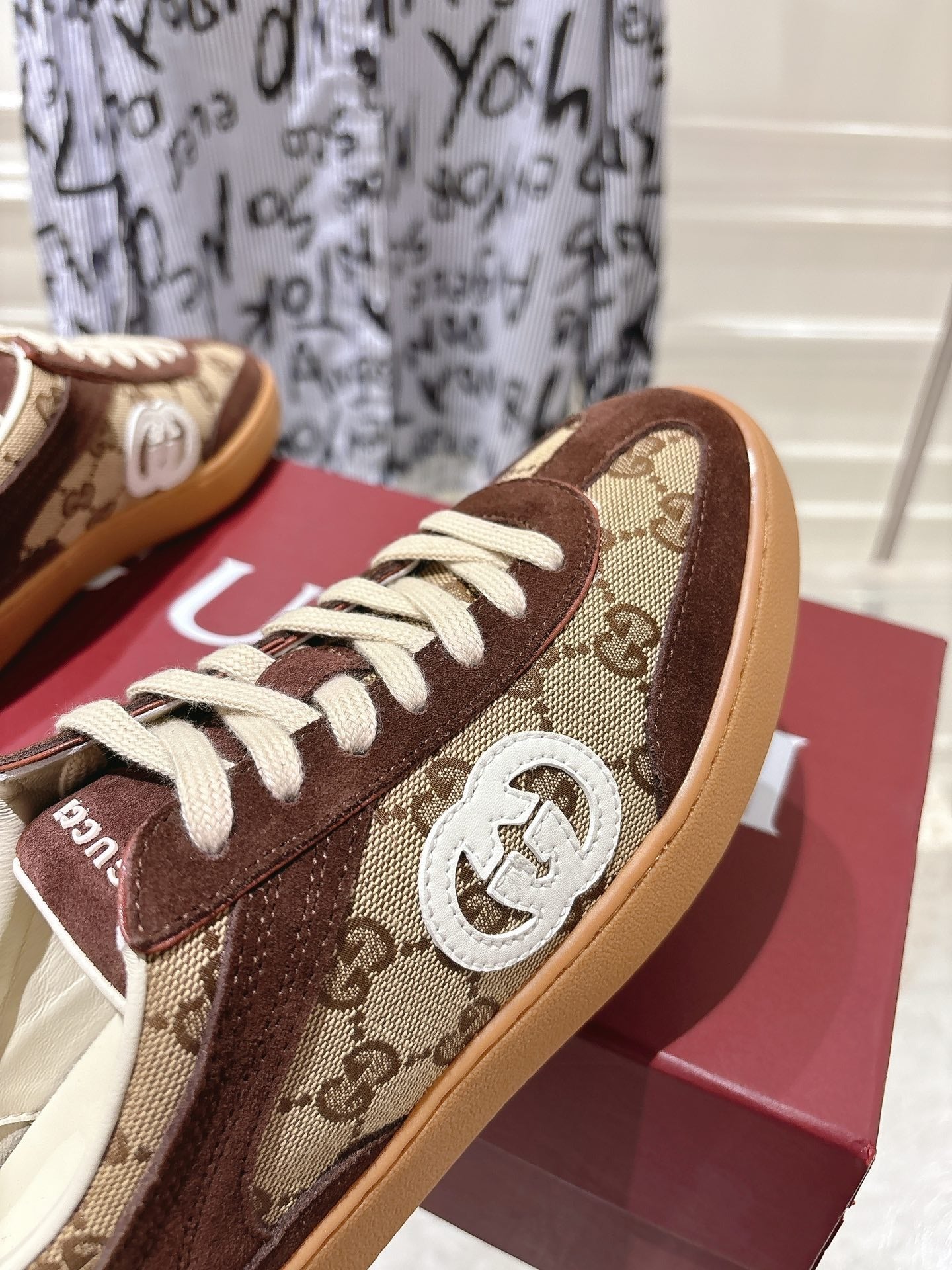 Gucci Leather Logo Sneakers
