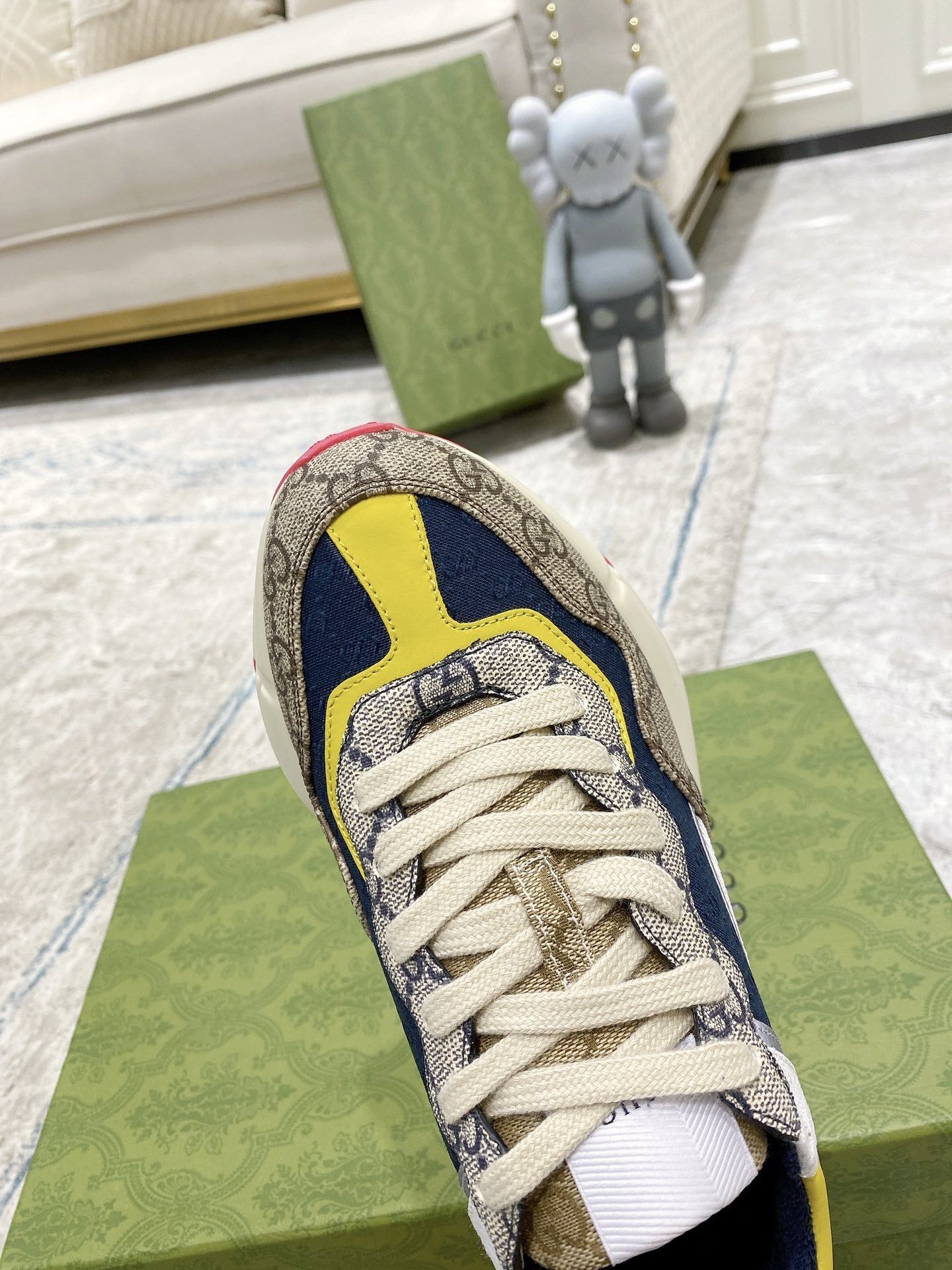 Gucci Lambskin Leather Logo Sneakers