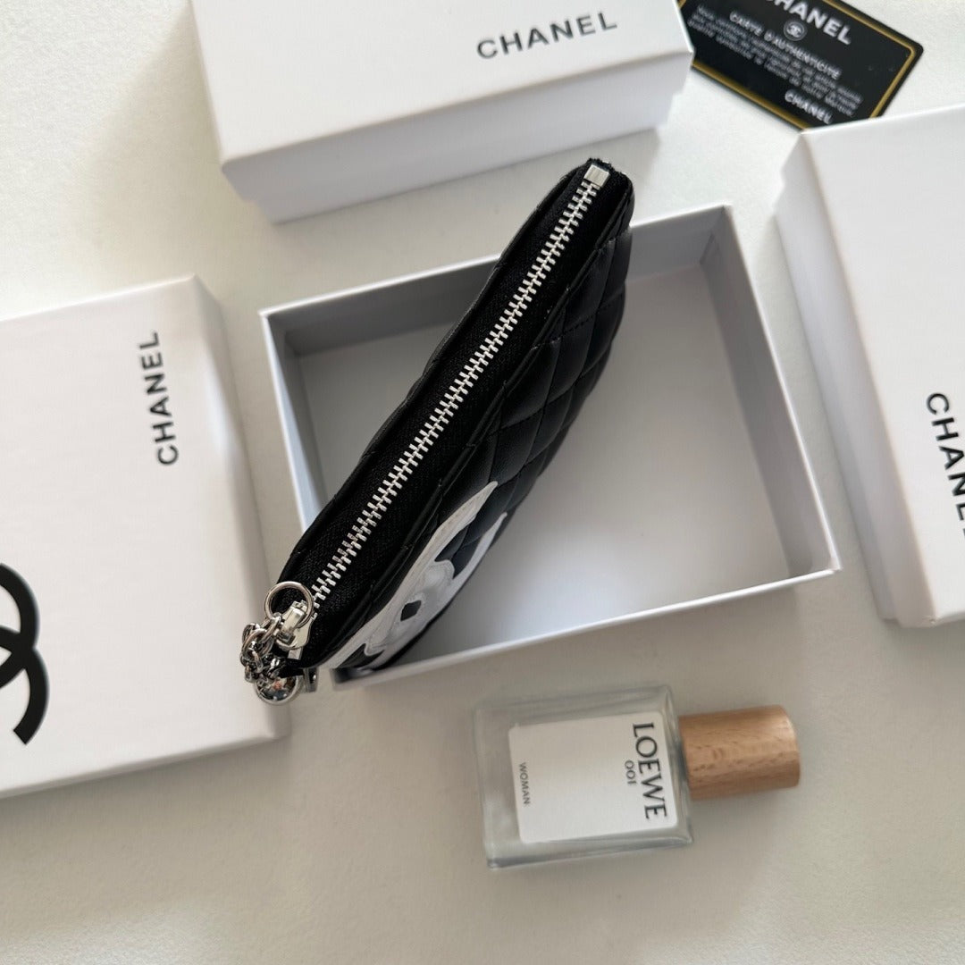 Chanel Black Lambskin Leather Wallet