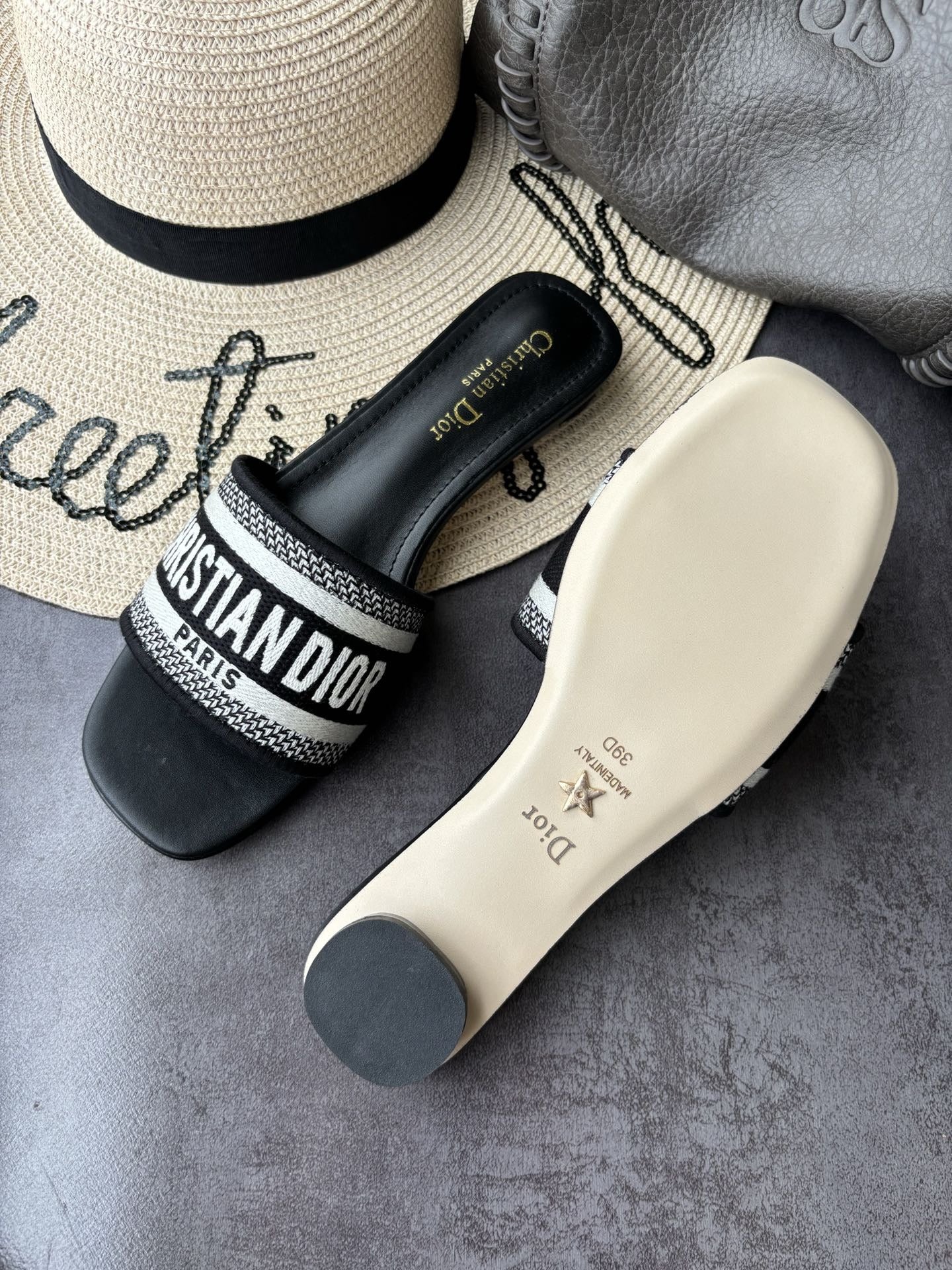 Dior Square Toe Slides
